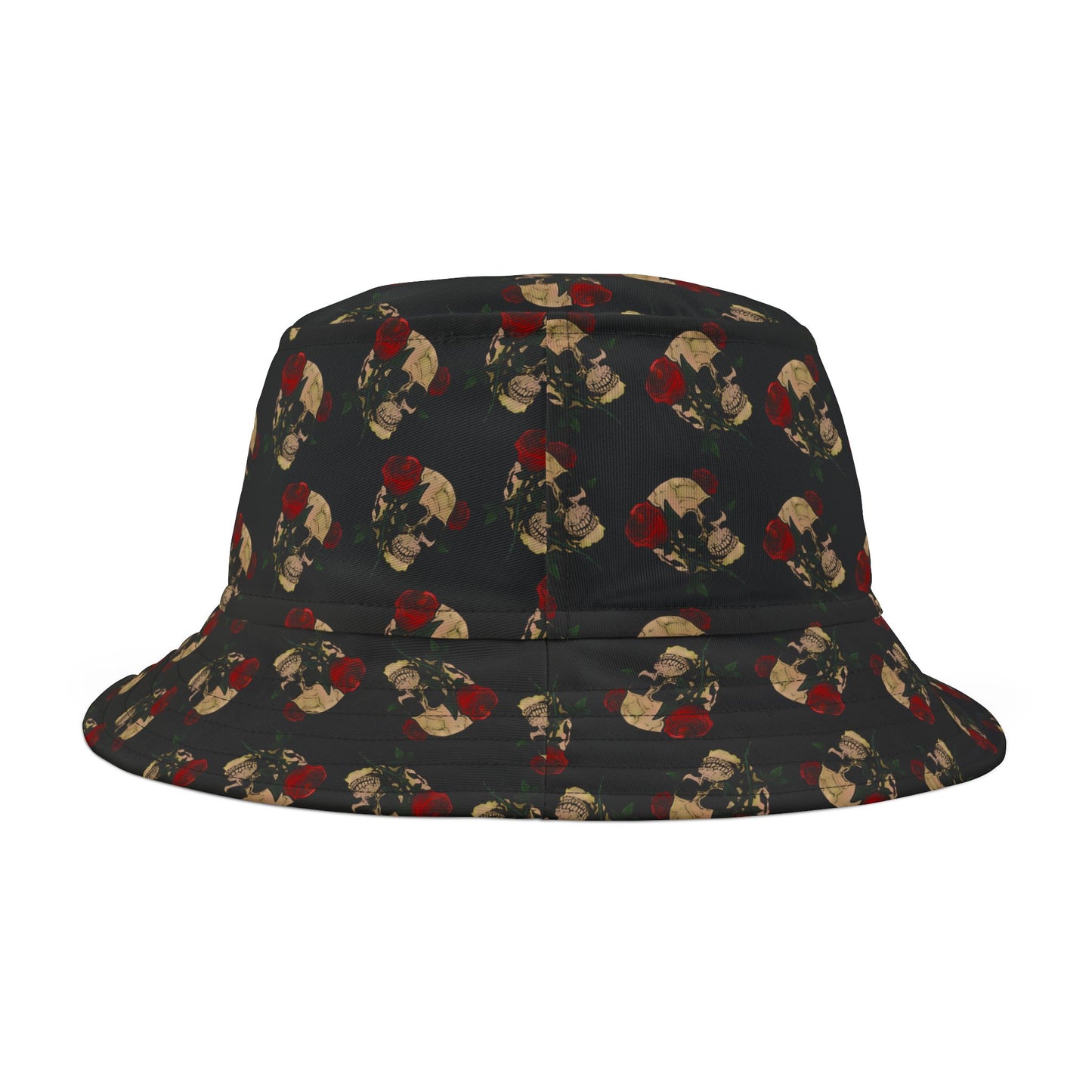 Vintage Skull Pattern Bucket Hat — Gothic AOP