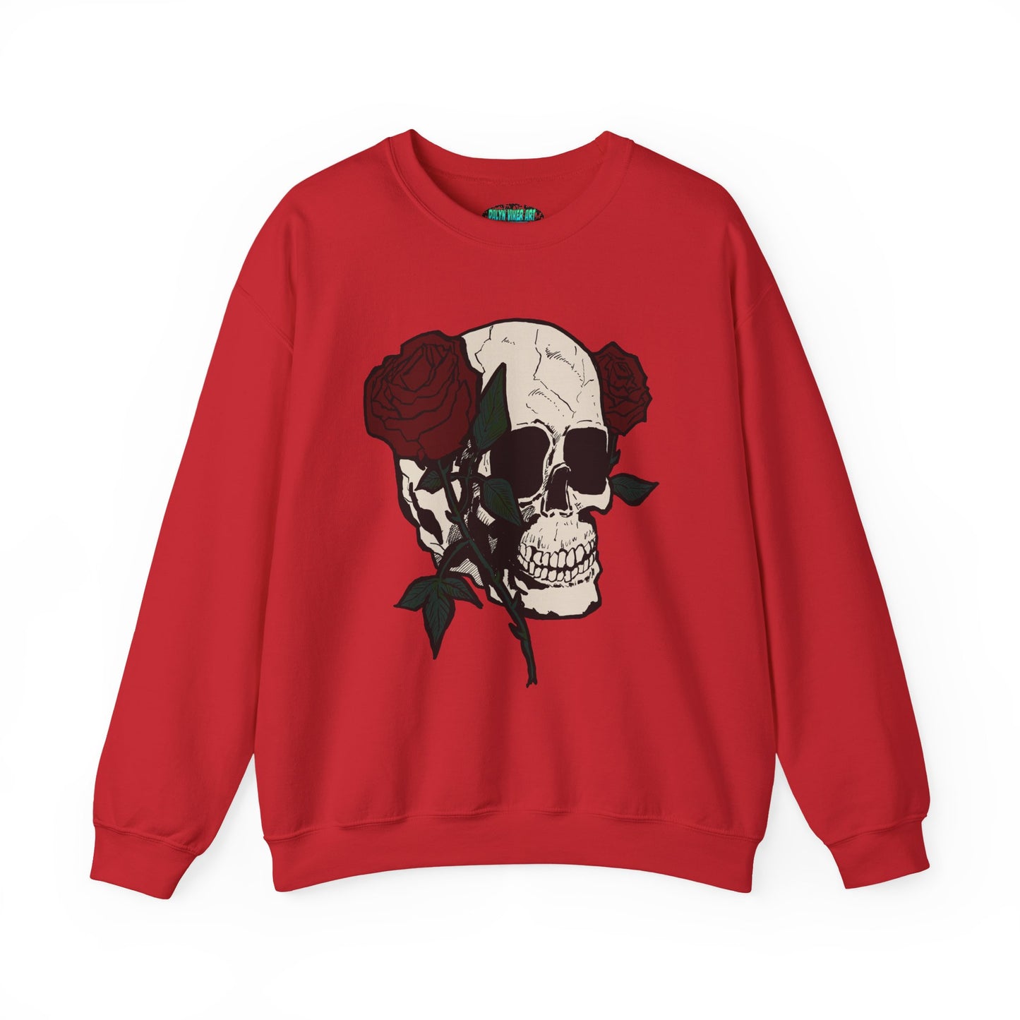 Skull & Rose Crewneck Sweatshirt - Unisex Heavy Blend™