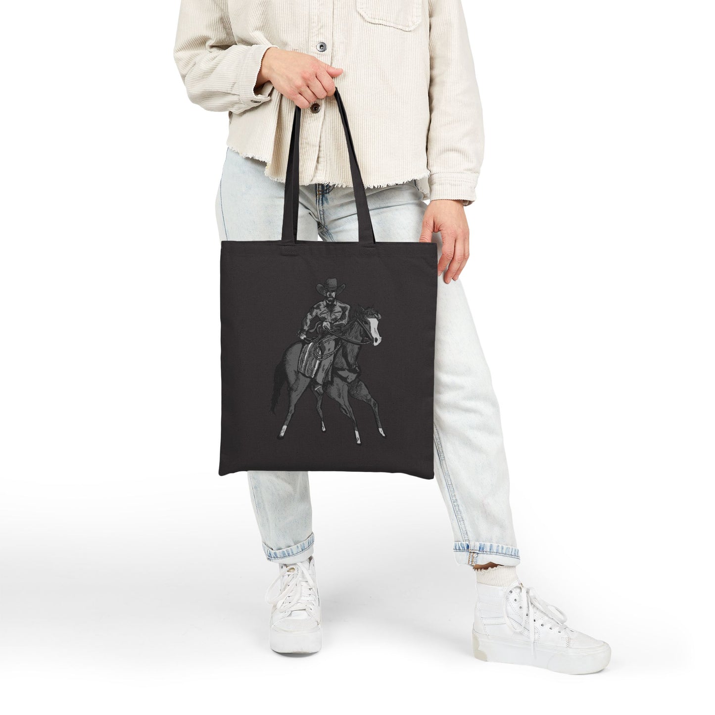 Cowboy Horse Tote Bag — Western Riding Canvas Tote