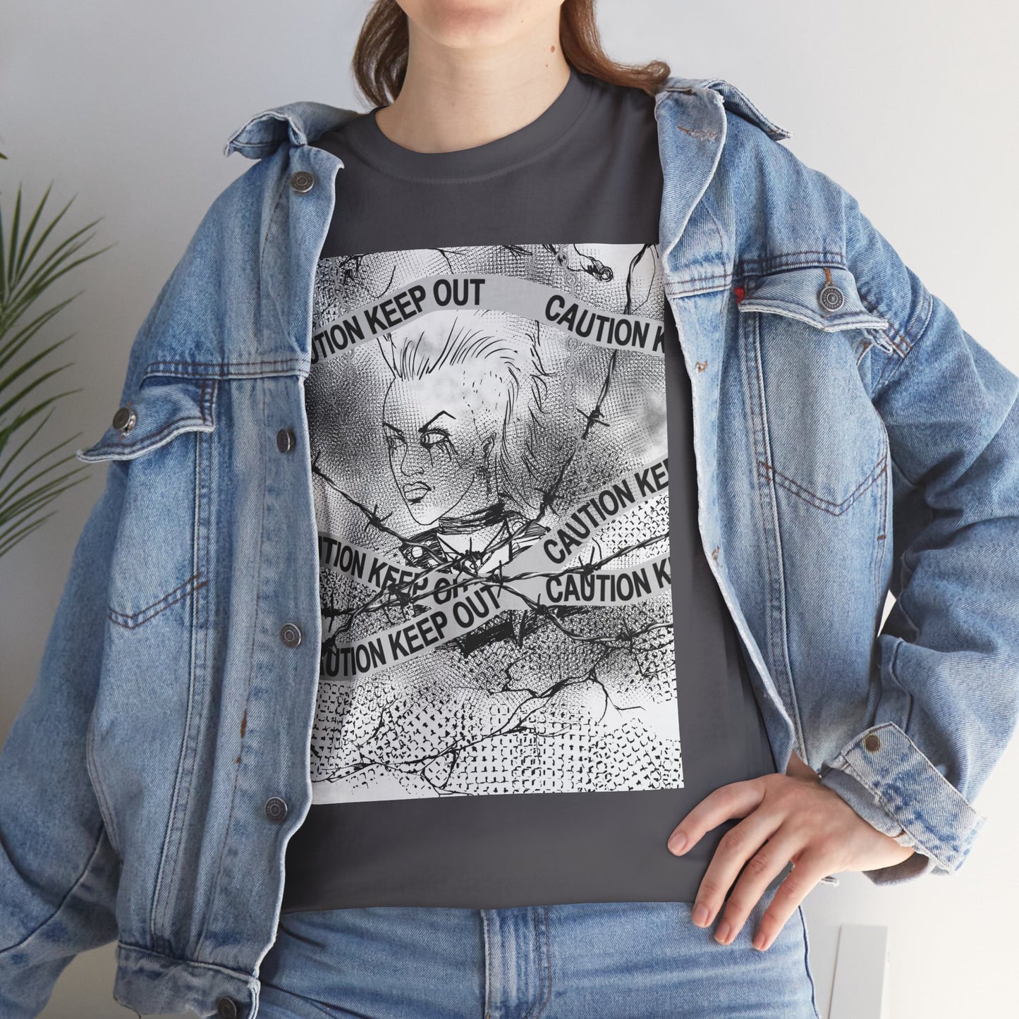 Caution Keep Out Graphic Tee, Unisex T-Shirt, Streetwear Style, Unique Gift, Casual Wear, Must-Have for Trendsetters