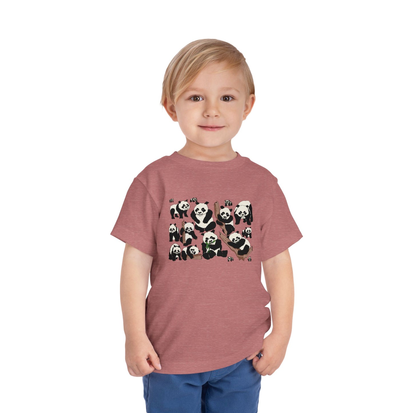 Panda Faces Toddler Tee — Cute Cartoon Panda Print