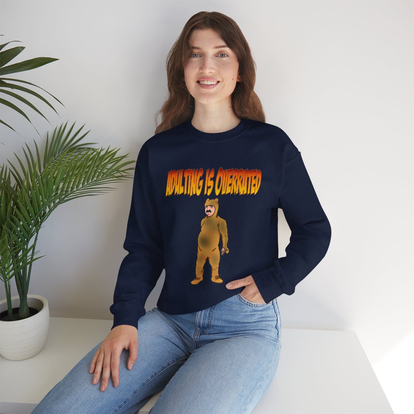 Cozy Humor Sweatshirt - 'Adulting is Overrated'