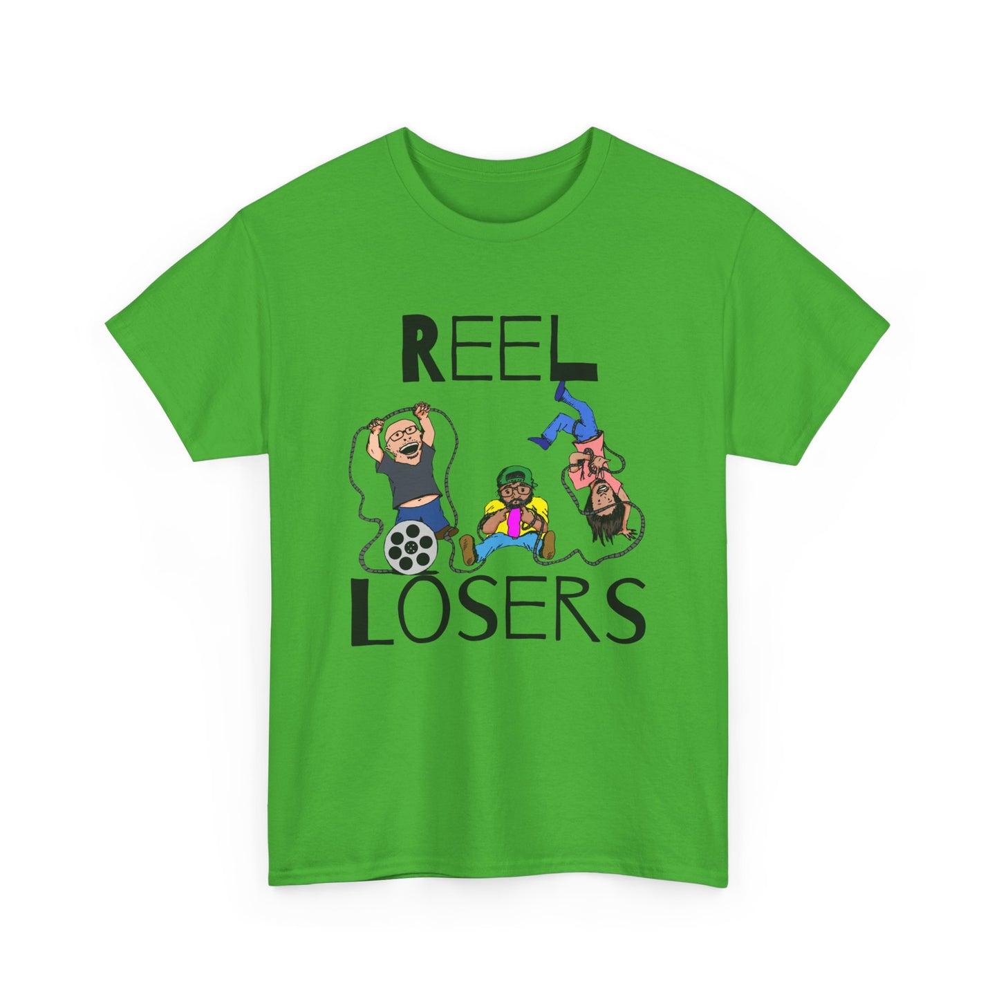 Reel Losers Podcast Unisex Heavy Cotton Tee, Funny Graphic Shirt, Casual Everyday Wear, Gift for Movie Lovers, Humor T-Shirt