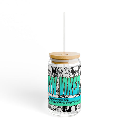 Cool Sipper Glass, 16oz - Fun Outdoor Drinkware, Eco-Friendly Mason Jar, Travel Cup, Summer Party Essential, Unique Gift