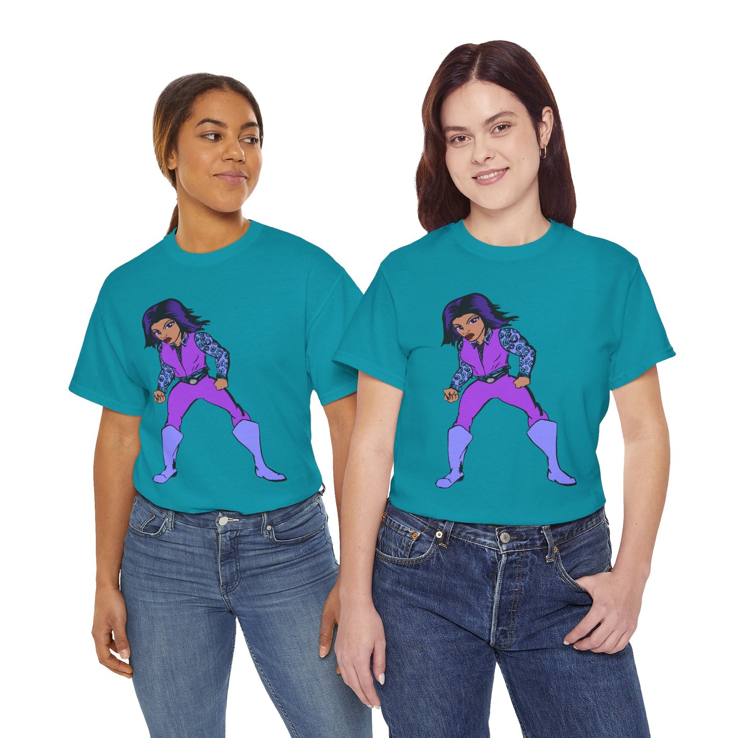 Retro Cartoon Hero Woman Character Unisex Heavy Cotton Tee, Vintage Graphic Tee, Fun T-Shirt, Gift for Fans, Casual Wear, Everyday Tee