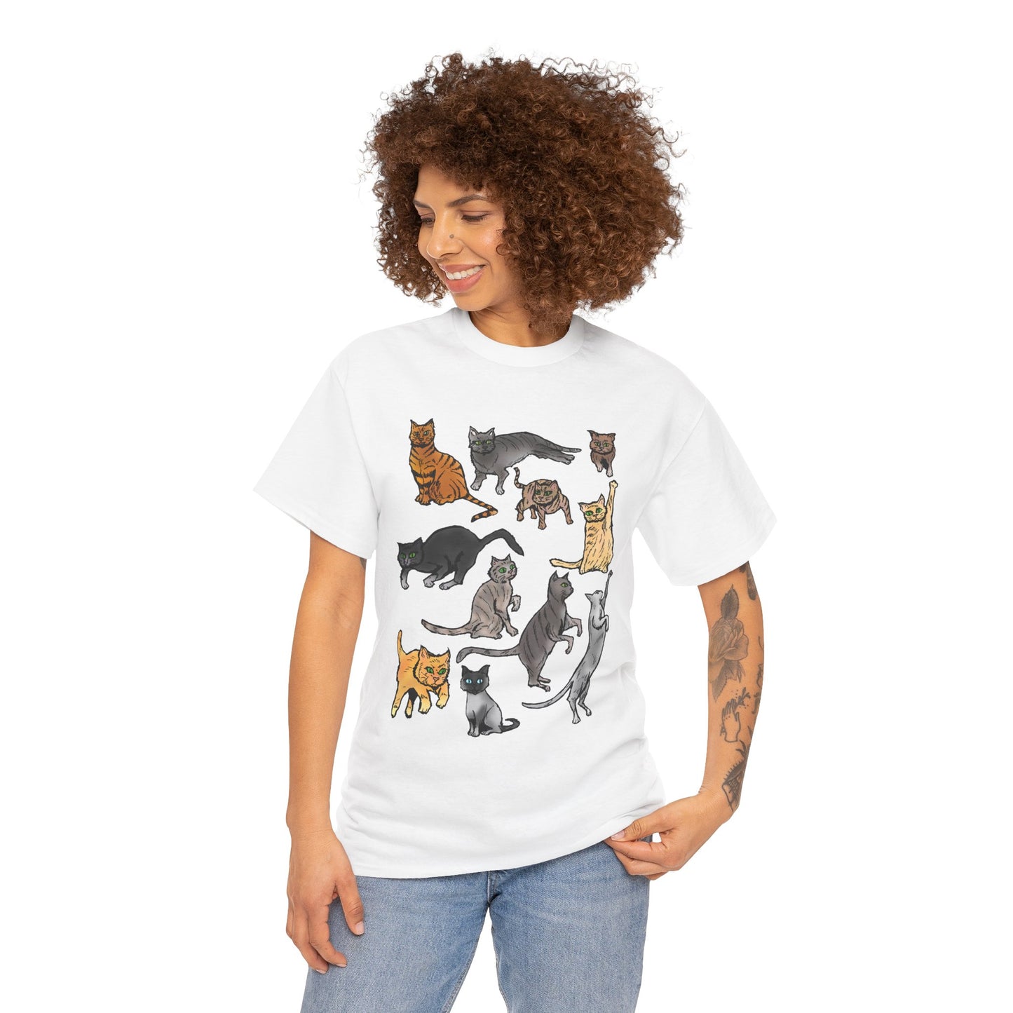 Cats Collage T-Shirt — Cute Cat Illustration Tee for Cat Lovers