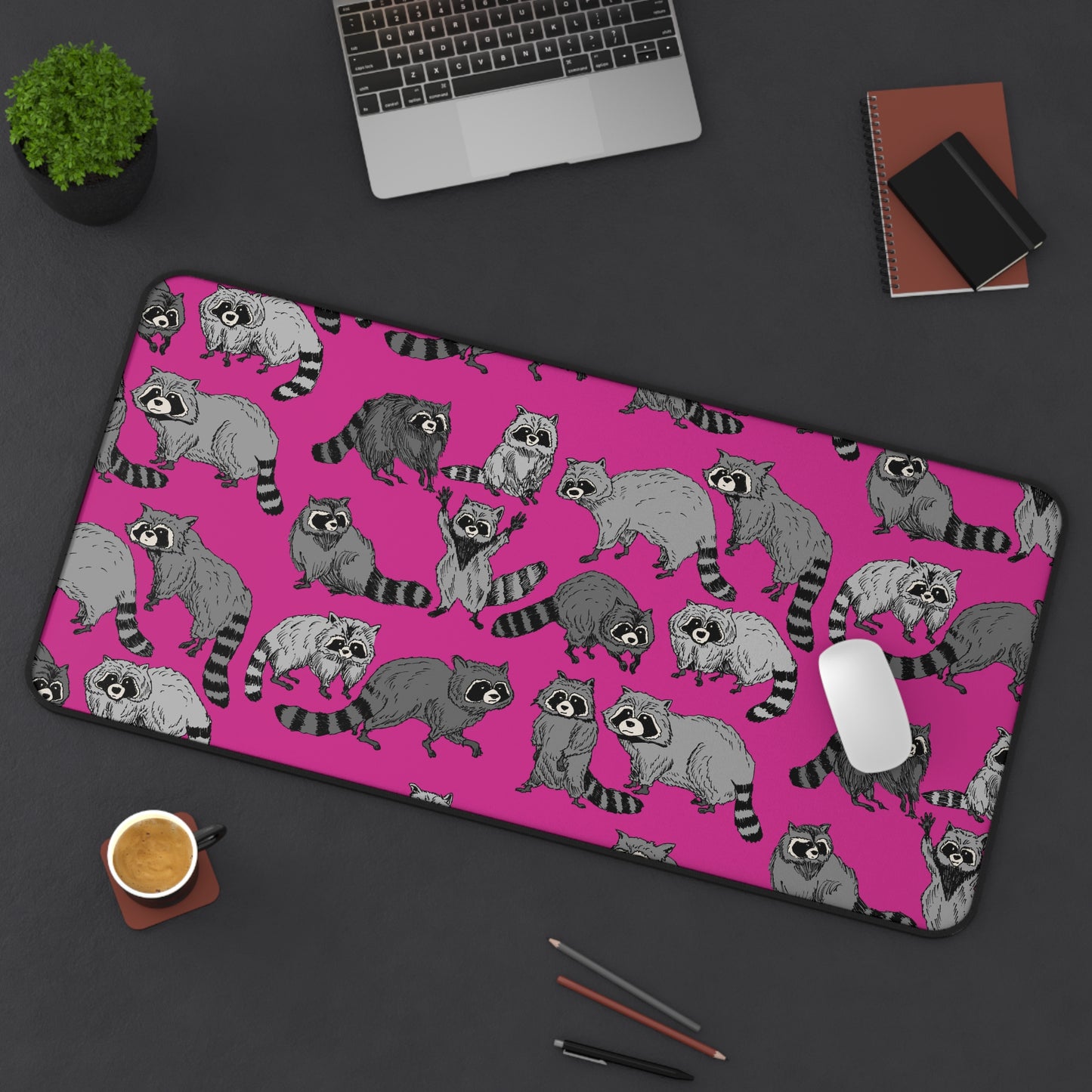 Whimsical Raccoon Desk Mat - Fun Office Accessory, Animal Lover Gift, Cute Home Decor, Personalized Work Space, Unique Teacher Gift