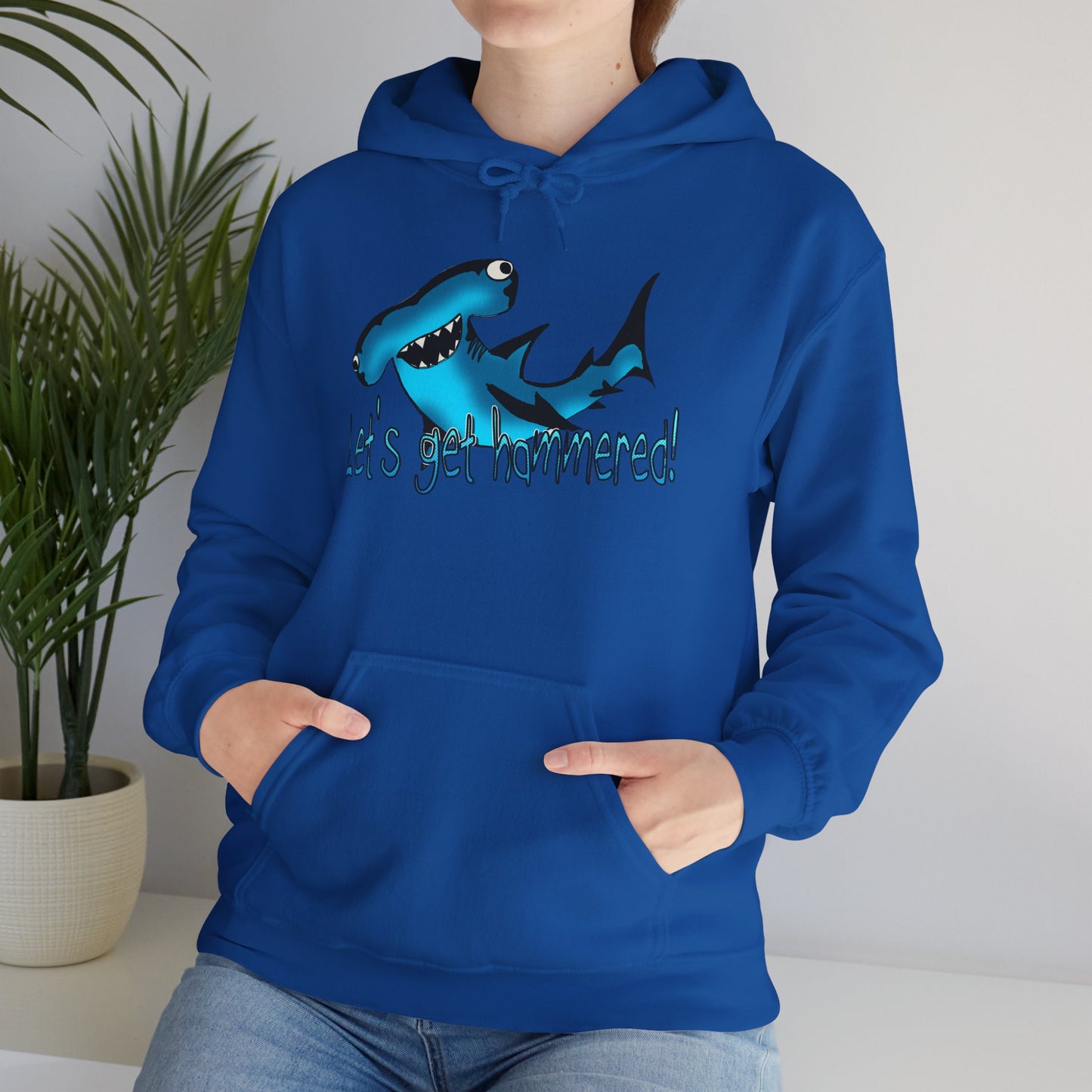 Let's Get Hammered Shark-Themed Unisex Hoodie: Let's Get Fin-tastic, Casual Wear, Gift for Ocean Lovers, Beach Party, Summer Fun
