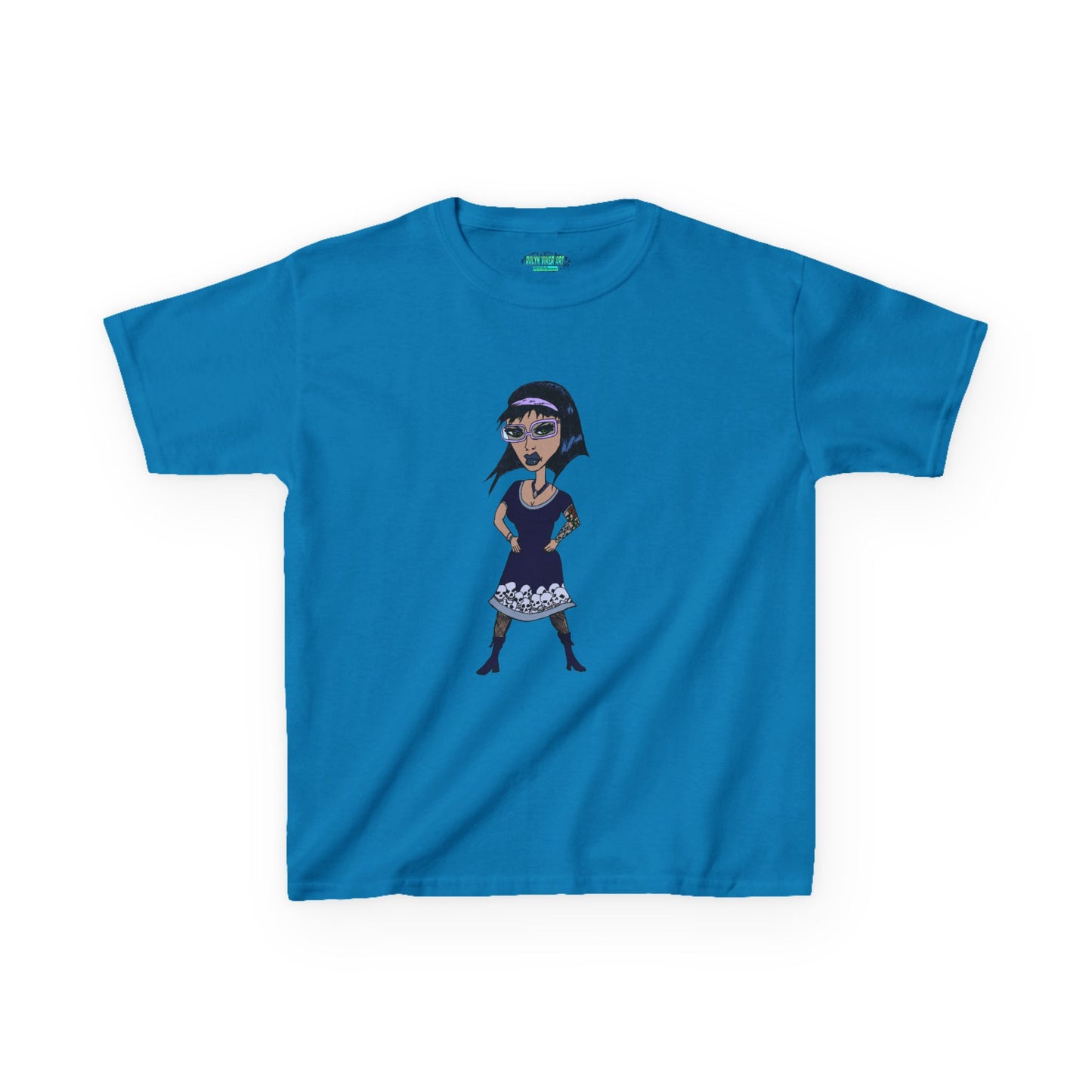 Kids Tee — Vintage Gothic Girl Cartoon Graphic Tee for Children