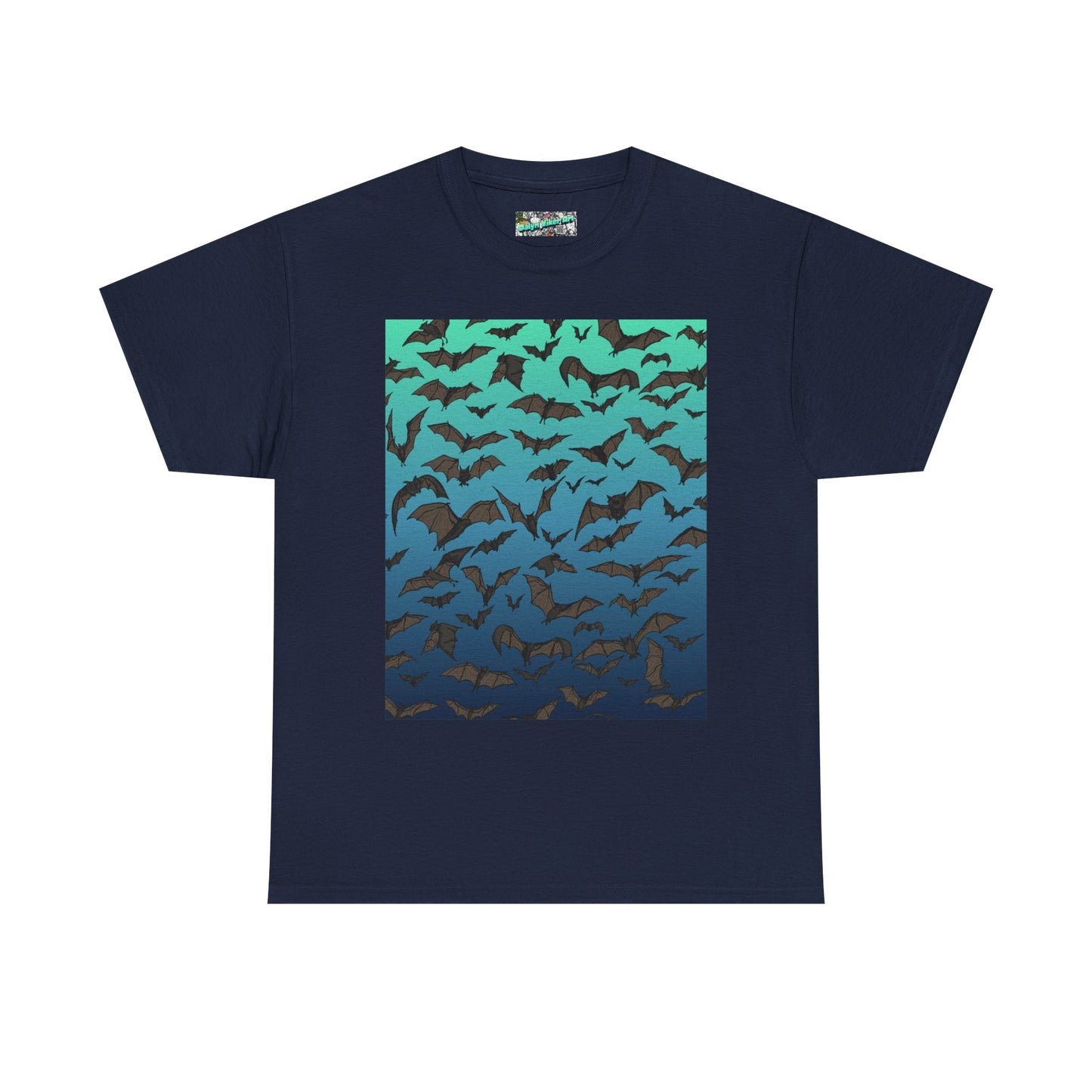 Bat Swarm Graphic Tee — Gradient Night Flight T-Shirt