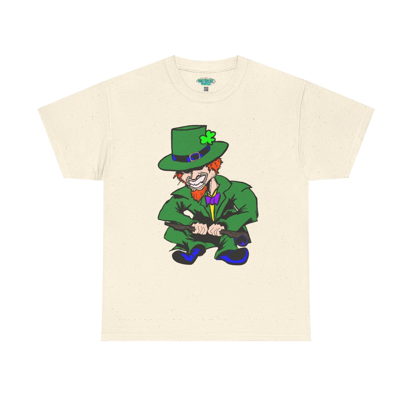 Funny Mischievious Leprechaun Saint Patrick's Day Unisex Heavy Cotton Tee - Leprechaun Design