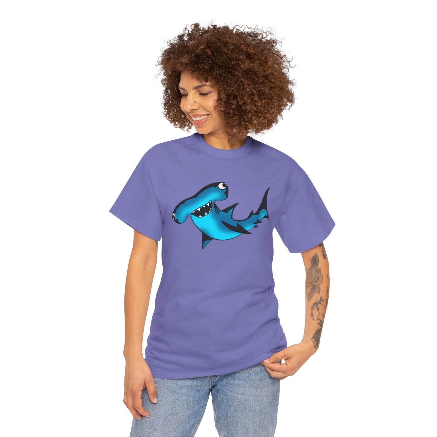Funny Shark Unisex Heavy Cotton Tee - Perfect Summer Casual Wear
