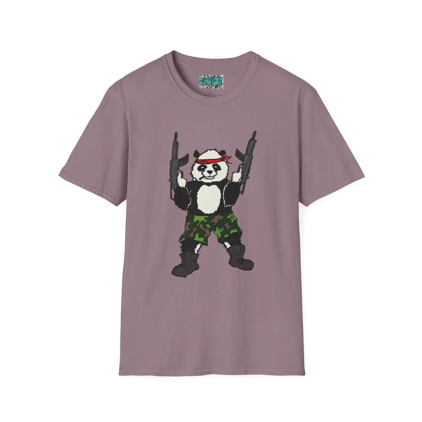 T-Shirt - Panda Guns Military Mercenary Bad Ass Weapons Bamboo