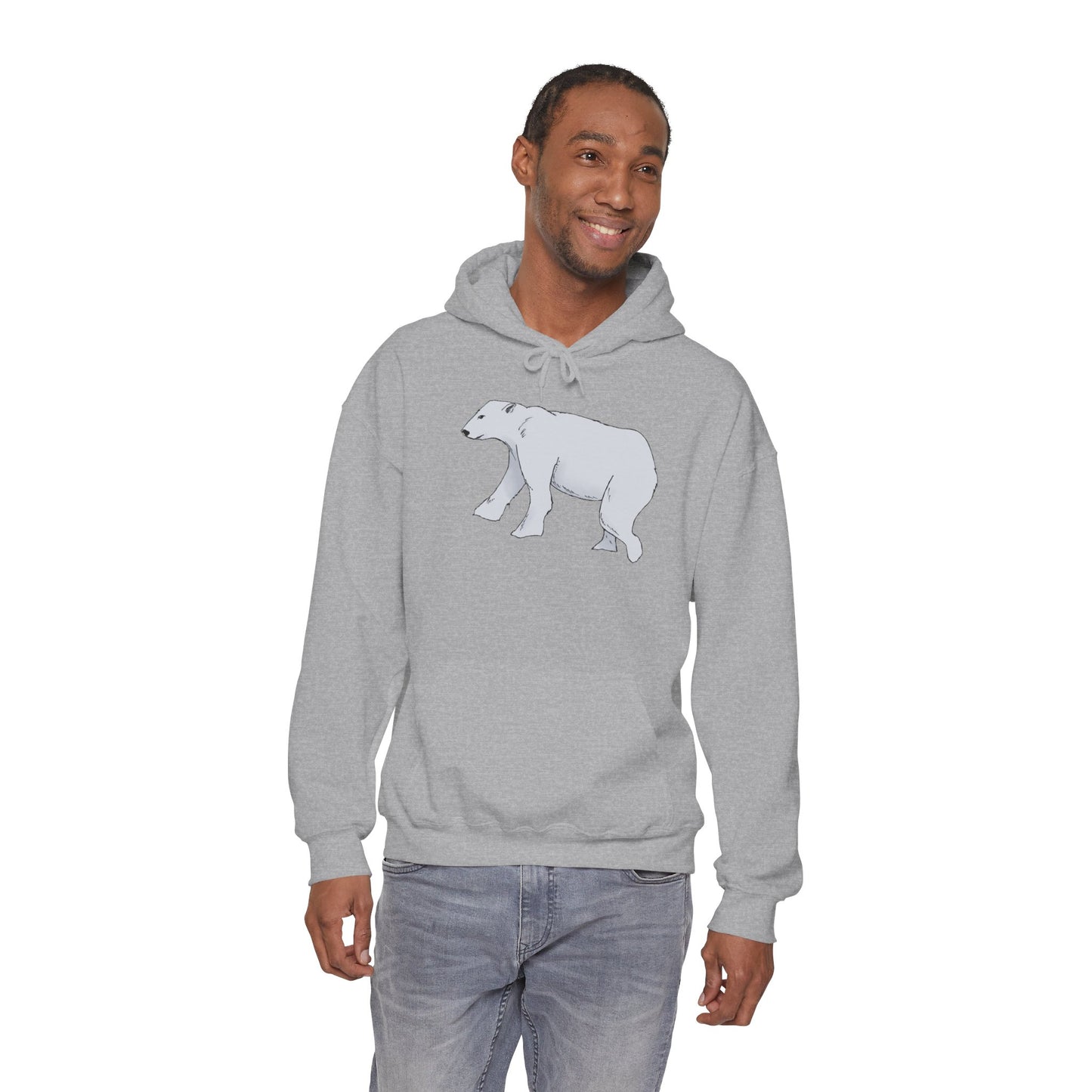 Cozy Polar Bear Hoodie - Warm Winter Fashion, Unisex Sweatshirt, Gift for Animal Lovers, Perfect for Cold Days, Cute Outdoor Wear