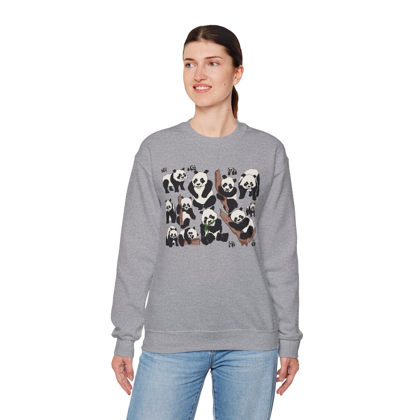 Cozy Panda Crewneck Sweatshirt - Soft Unisex Heavy Blend