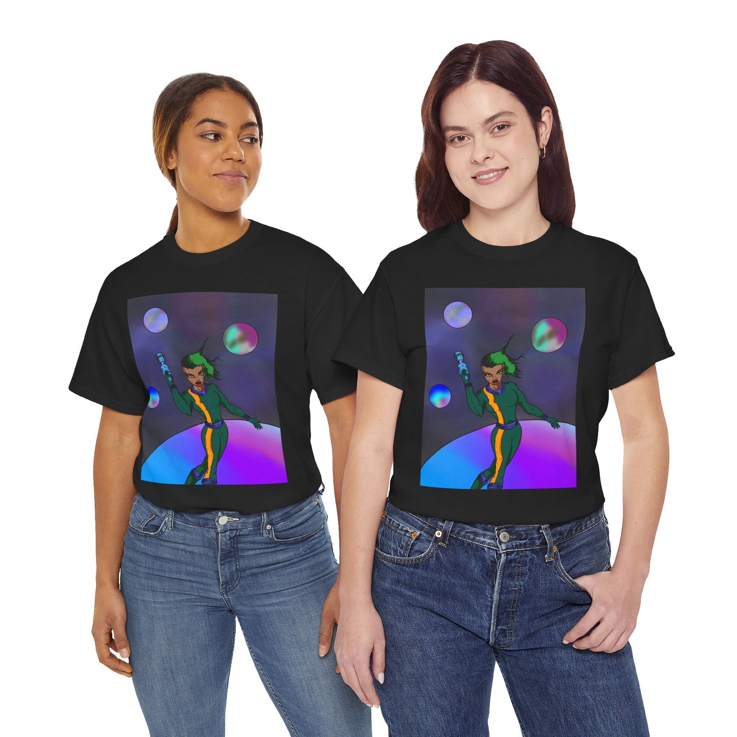 Cosmic Hero Vibe Tee - Unisex Heavy Cotton Tee, Space Art Shirt, Retro Sci-Fi T-Shirt, Gift for Space Lovers, Unique Graphic Tee