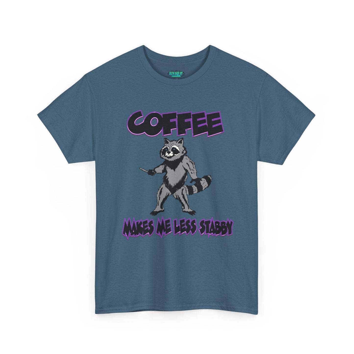 Funny Coffee Raccoon Unisex Heavy Cotton Tee