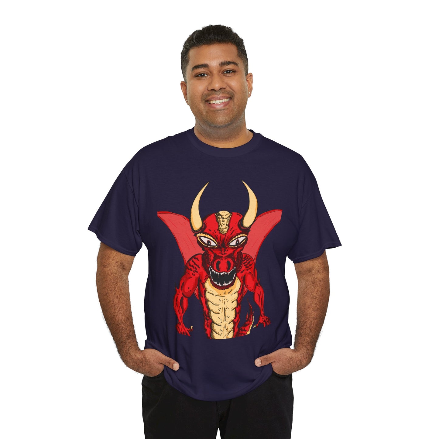 Bold Red Dragon Unisex Heavy Cotton Tee | Graphic Shirt for Anime Fans, Party Wear, Casual Outfit, Gift for Him/Her