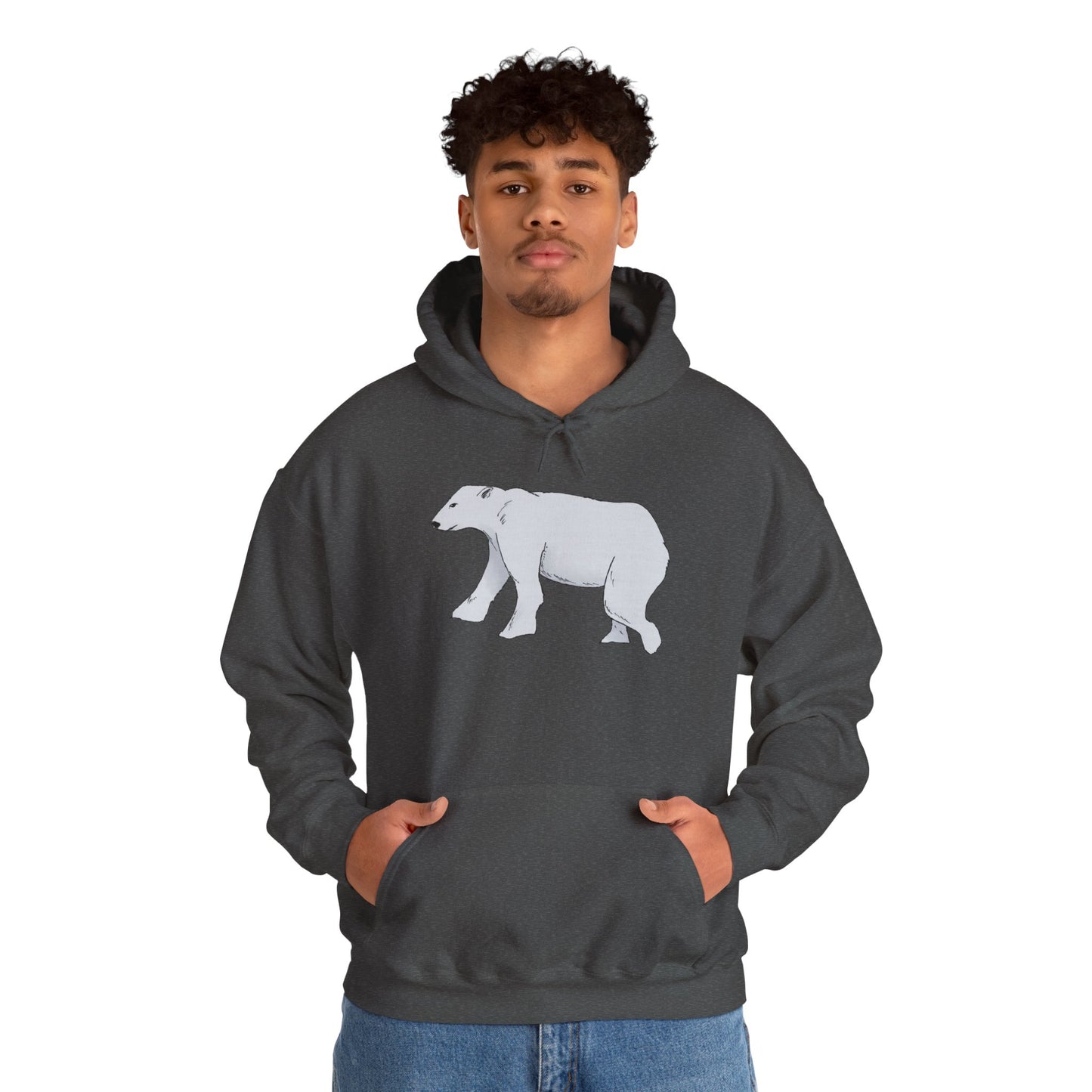 Cozy Polar Bear Hoodie - Warm Winter Fashion, Unisex Sweatshirt, Gift for Animal Lovers, Perfect for Cold Days, Cute Outdoor Wear