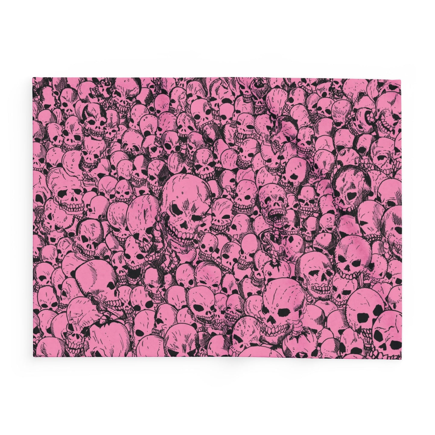 Gathering of Skulls - Pink - Arctic Fleece Blanket