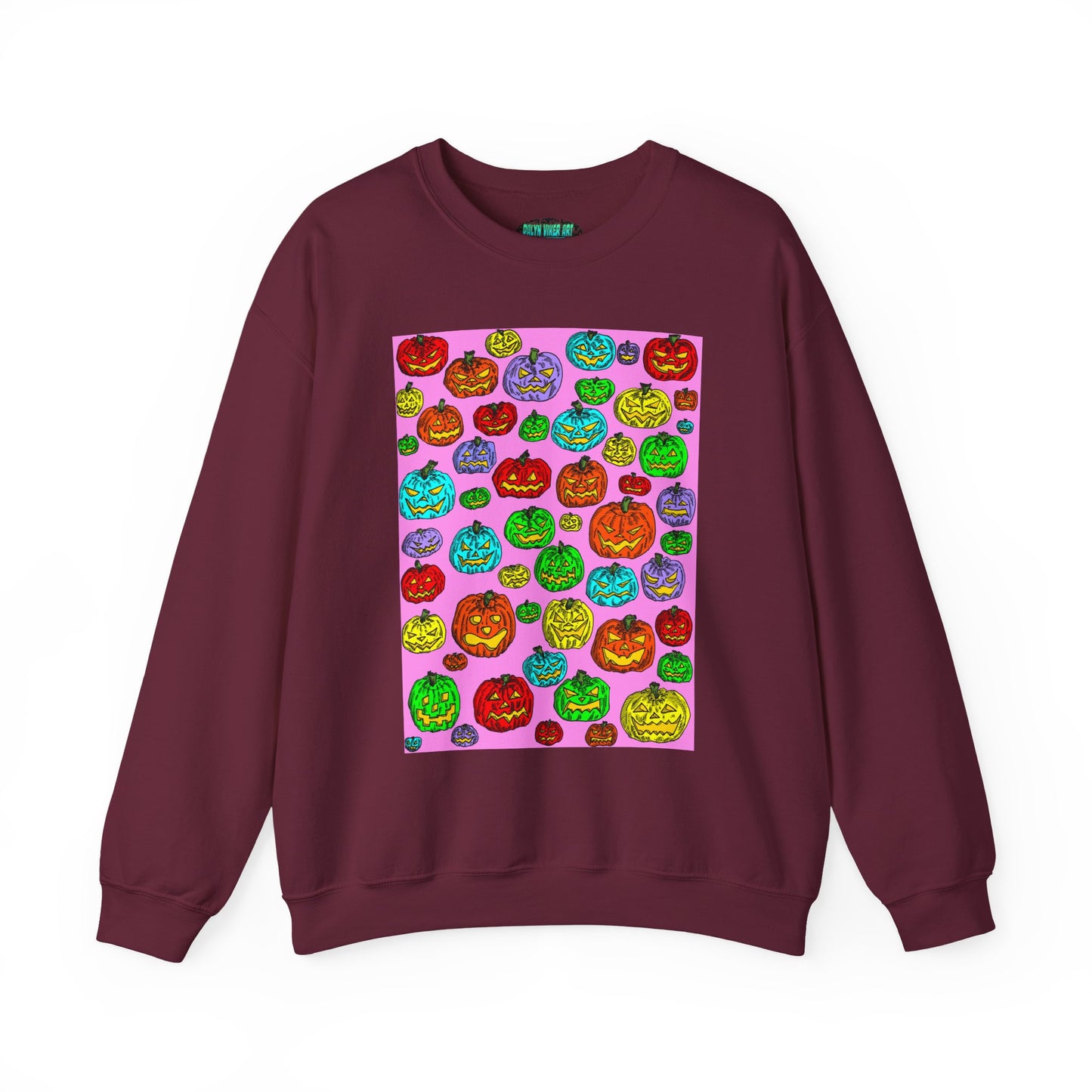 Colorful Pumpkin Crewneck Sweatshirt for Fall Celebrations