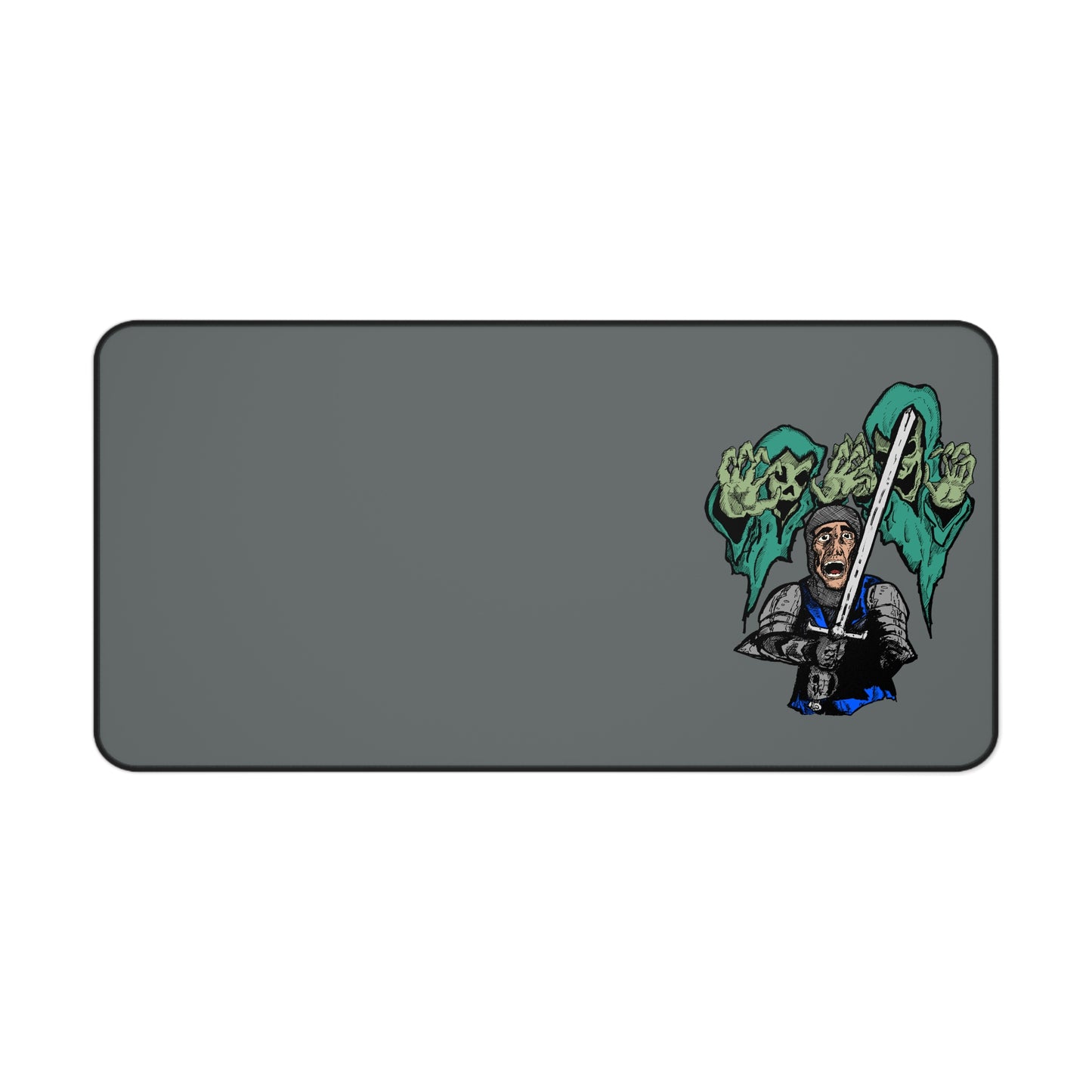 Knight Fright - Spooky Themed Desk Mat with Ghostly Hands – Perfect for Halloween Decor