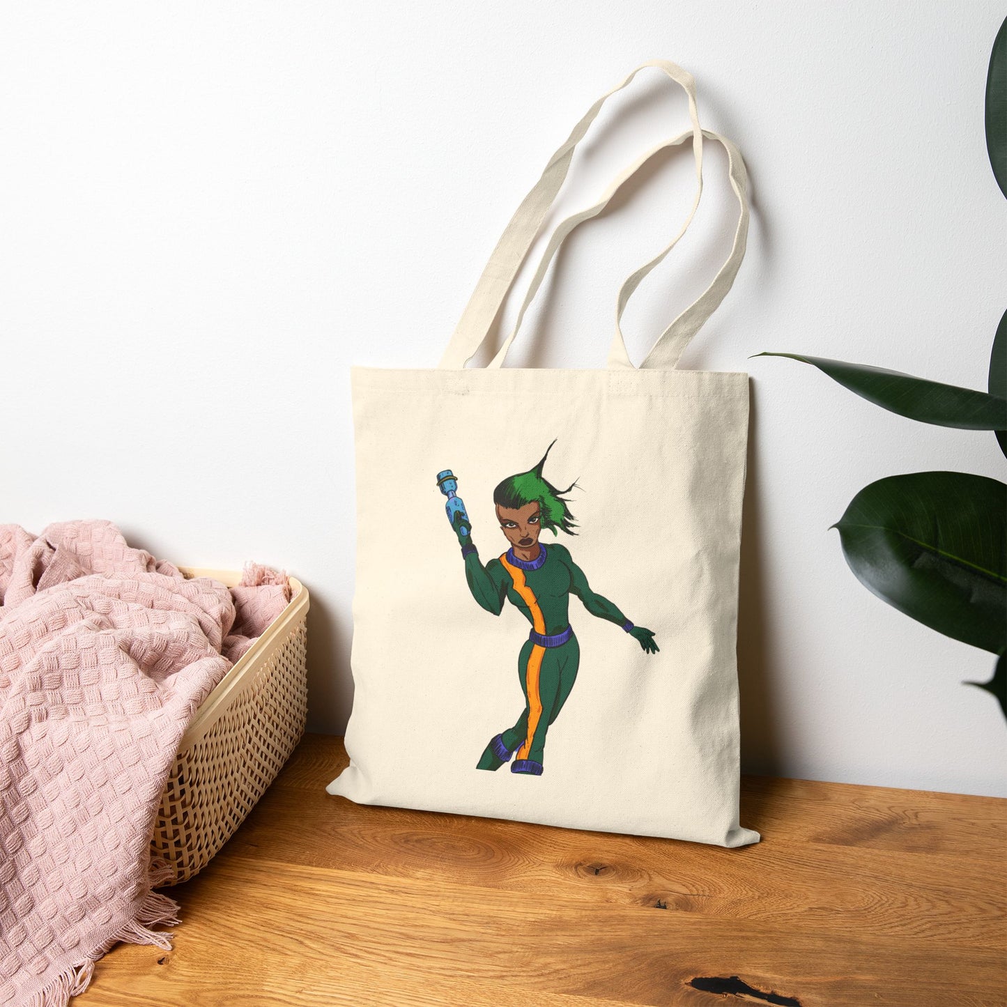 Galaxy Superhero Tote — Eco Canvas Grocery & Book Bag