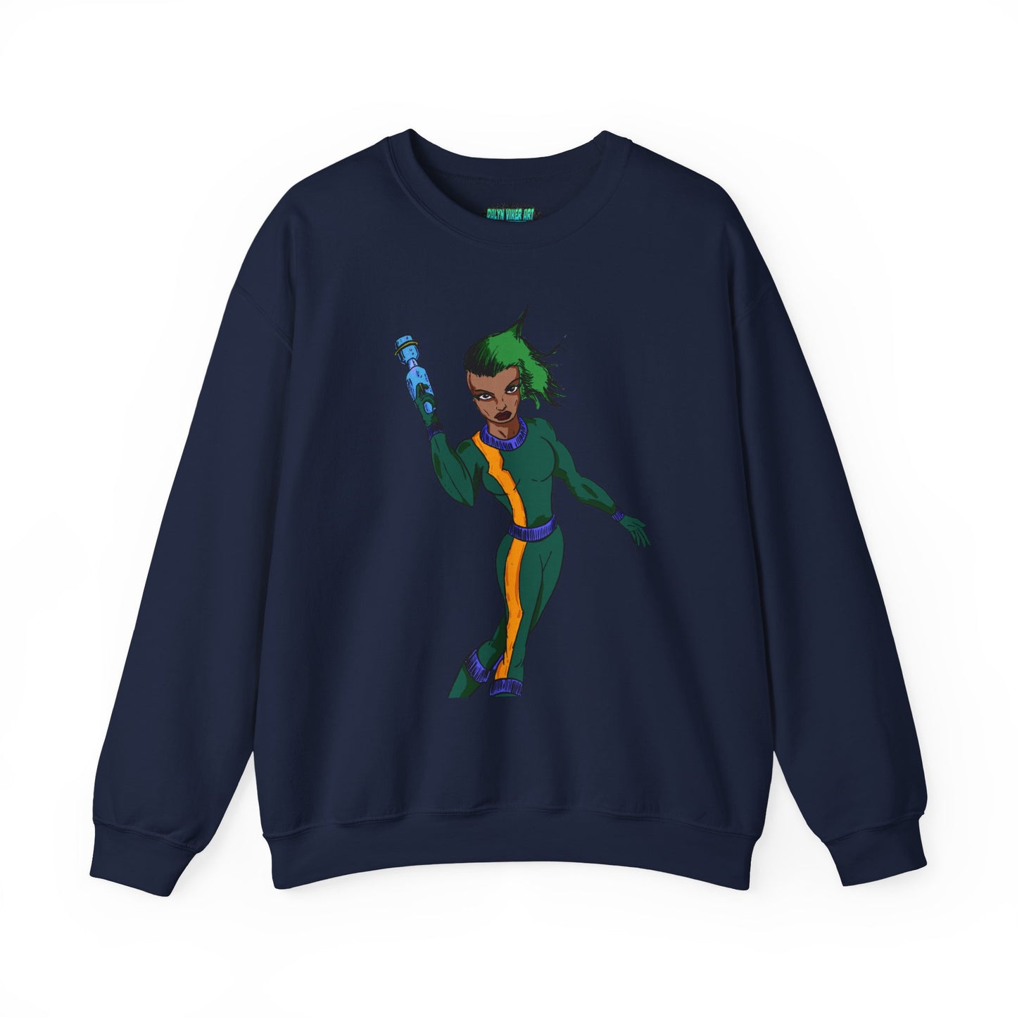 Heroic Vibes Crewneck Sweatshirt with Bold Design