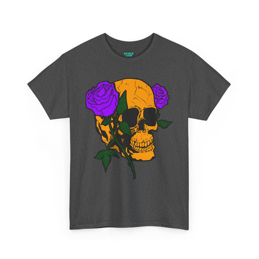 Skull and Roses Unisex Tee, Gothic Aesthetic Shirt, Vintage Graphic T-Shirt, Streetwear Essentials, Edgy Casual Wear