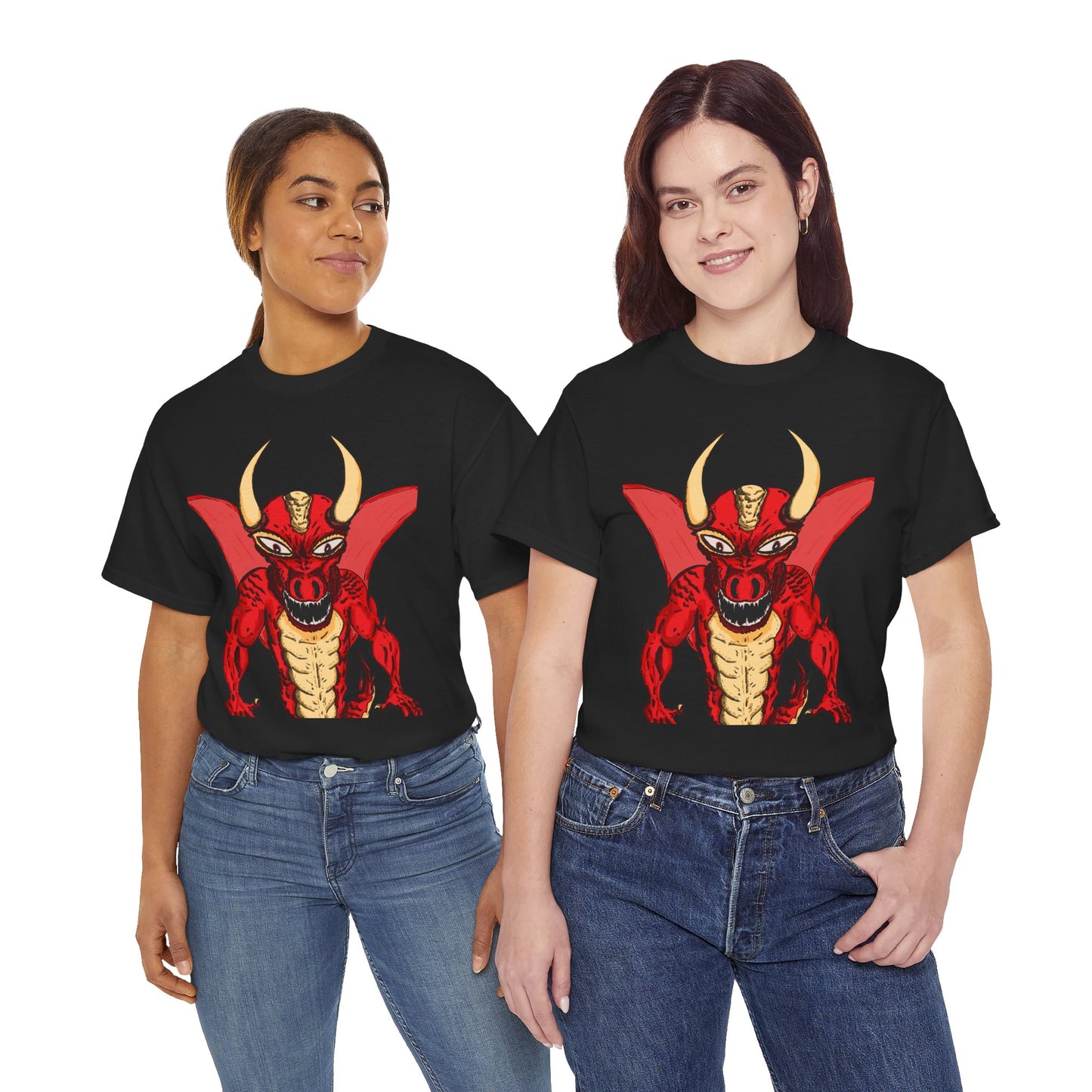 Bold Red Dragon Unisex Heavy Cotton Tee | Graphic Shirt for Anime Fans, Party Wear, Casual Outfit, Gift for Him/Her