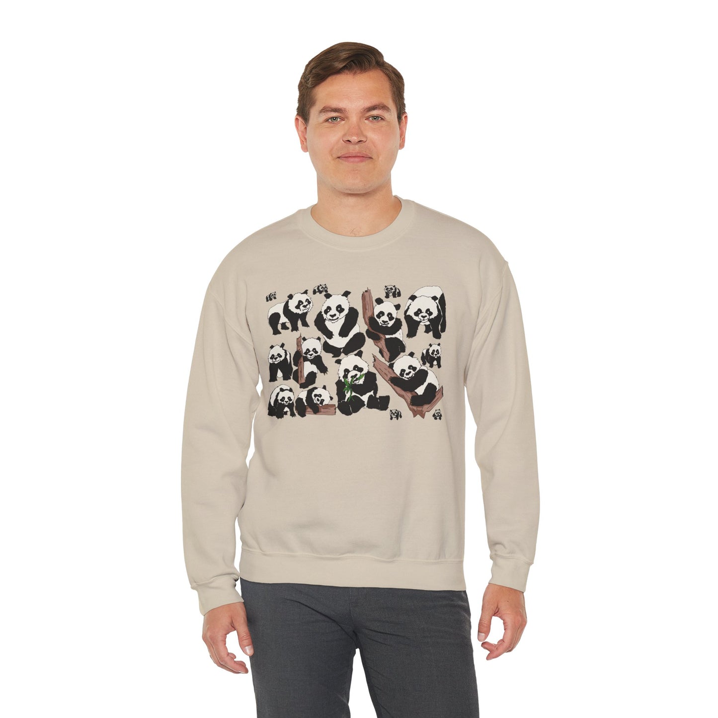 Cozy Panda Crewneck Sweatshirt - Soft Unisex Heavy Blend