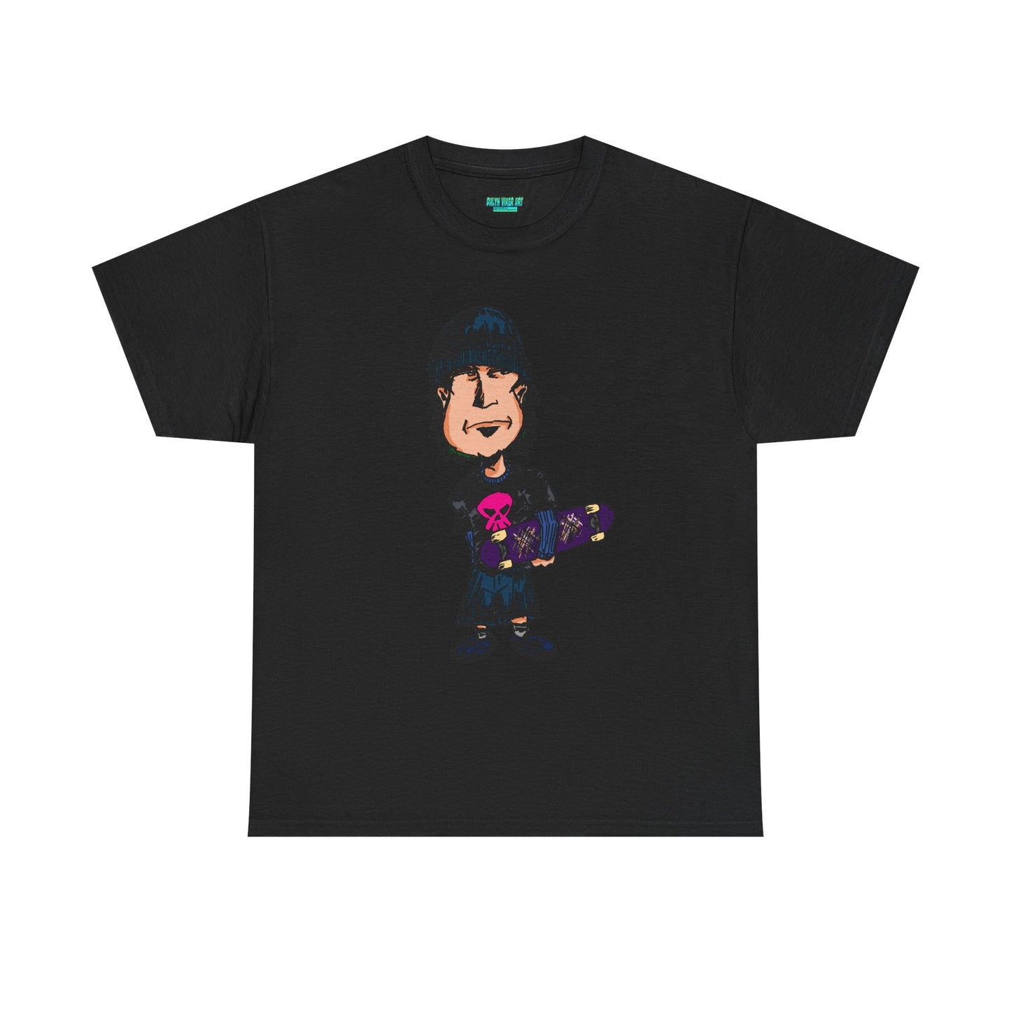 Rude Skater Dude - Skate Punk - Skater Kid Cartoon T‑Shirt — Cute Skateboarder Graphic Tee