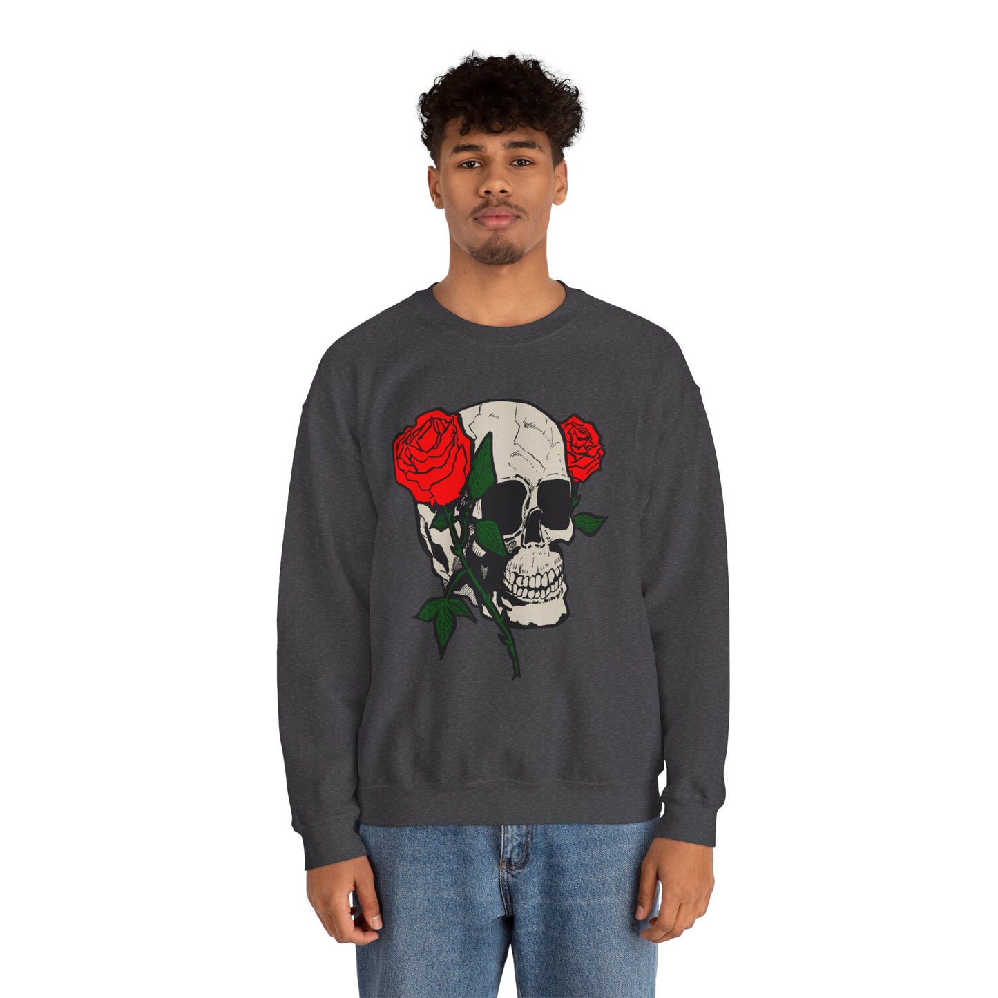 Skull and Roses Crewneck Sweatshirt