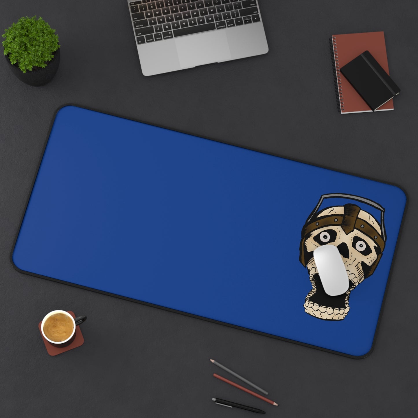 Electric Screaming Skull Desk Mat