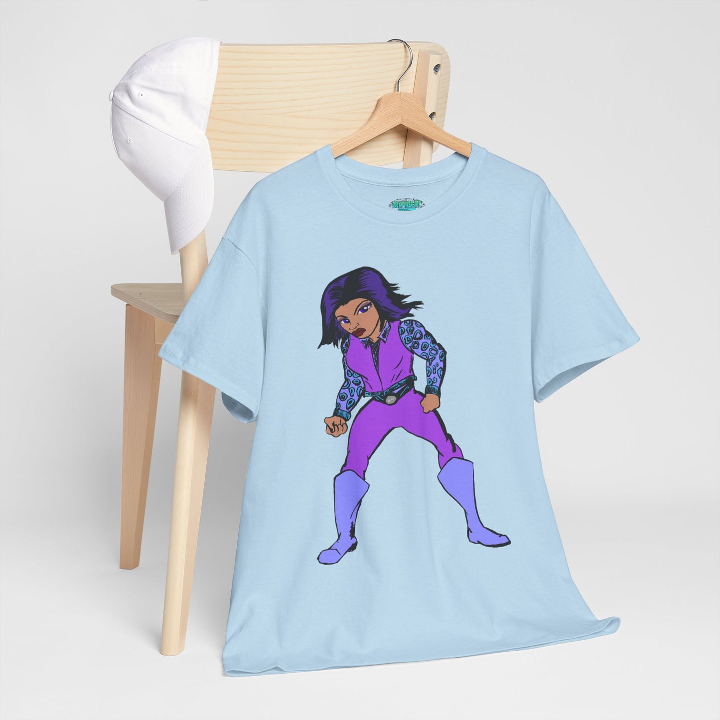 Retro Cartoon Hero Woman Character Unisex Heavy Cotton Tee, Vintage Graphic Tee, Fun T-Shirt, Gift for Fans, Casual Wear, Everyday Tee