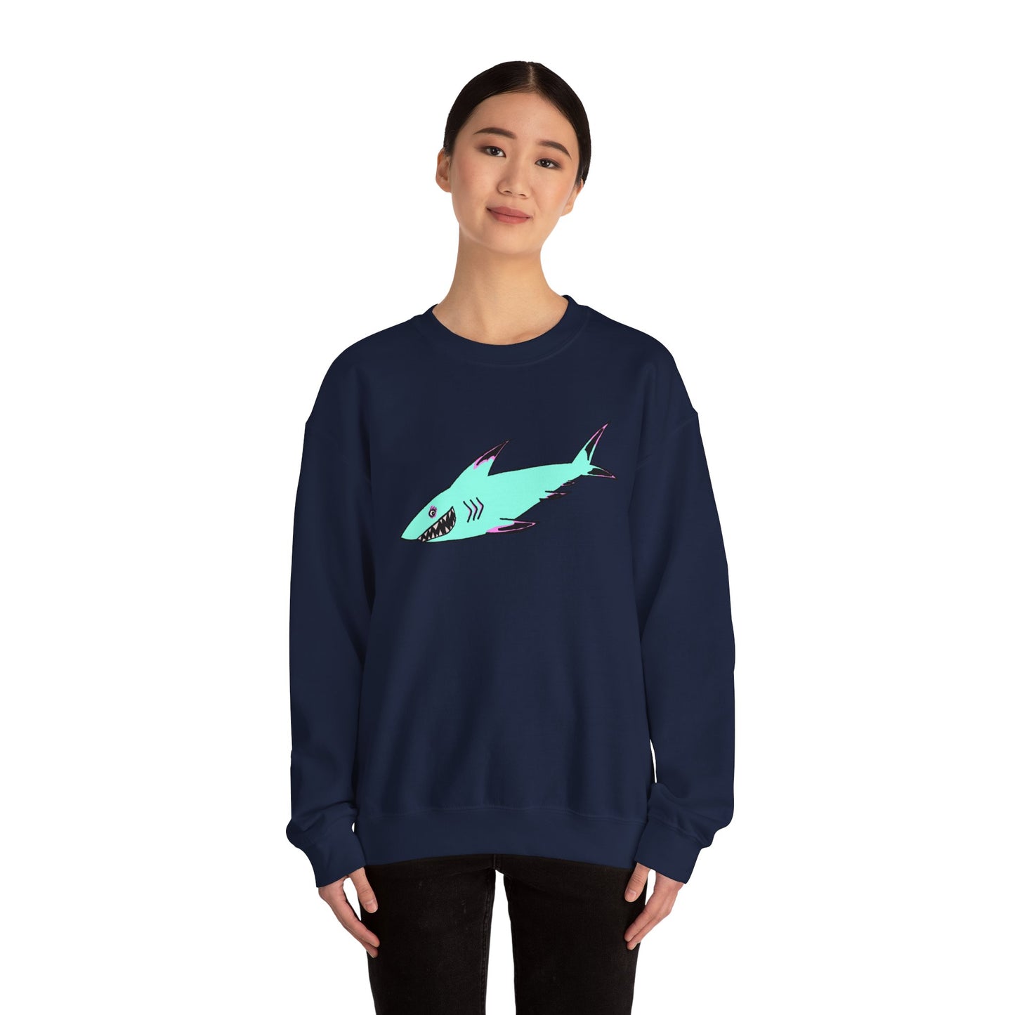 Charming Shark Graphic Sweatshirt - Unisex Heavy Blend™ Crewneck