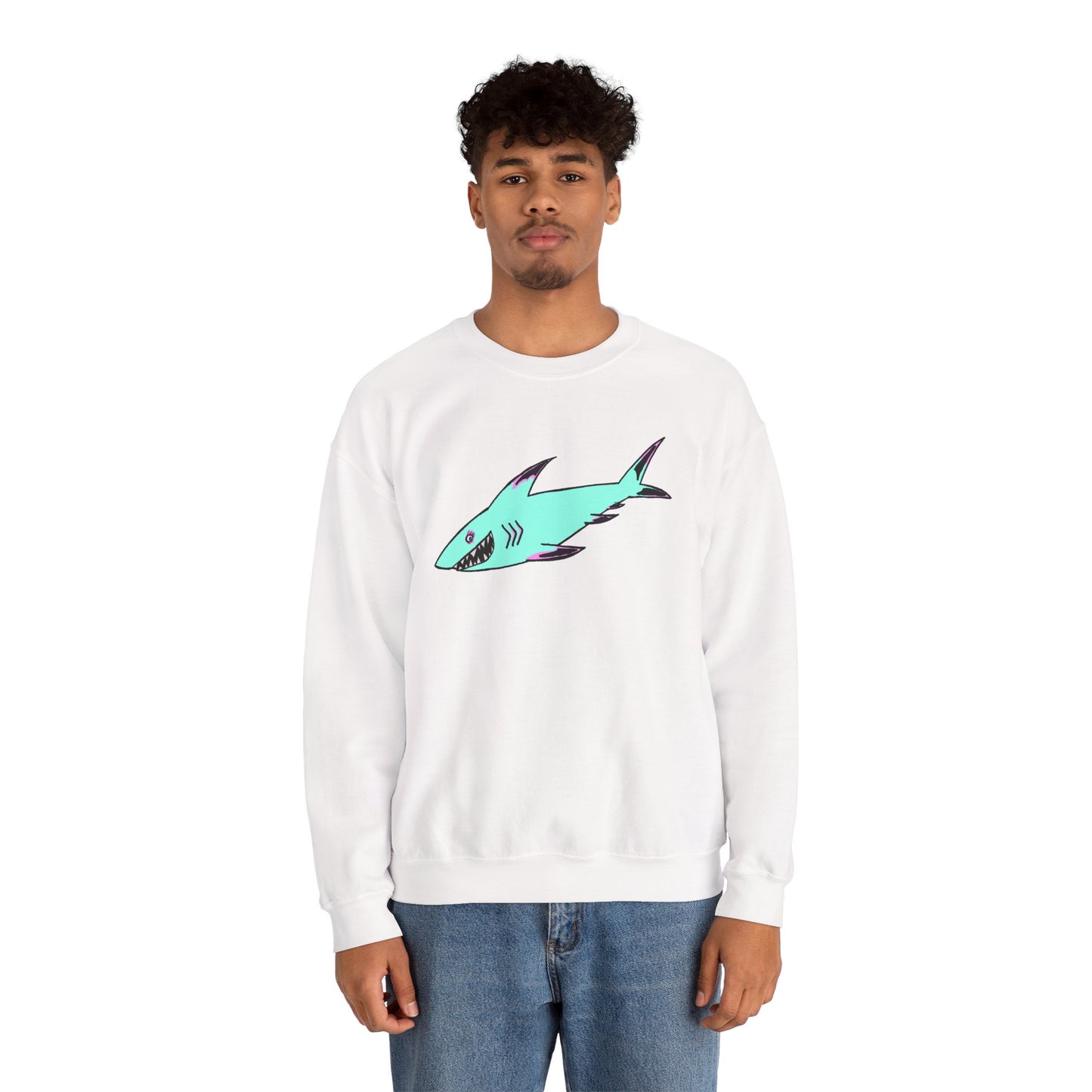 Charming Shark Graphic Sweatshirt - Unisex Heavy Blend™ Crewneck