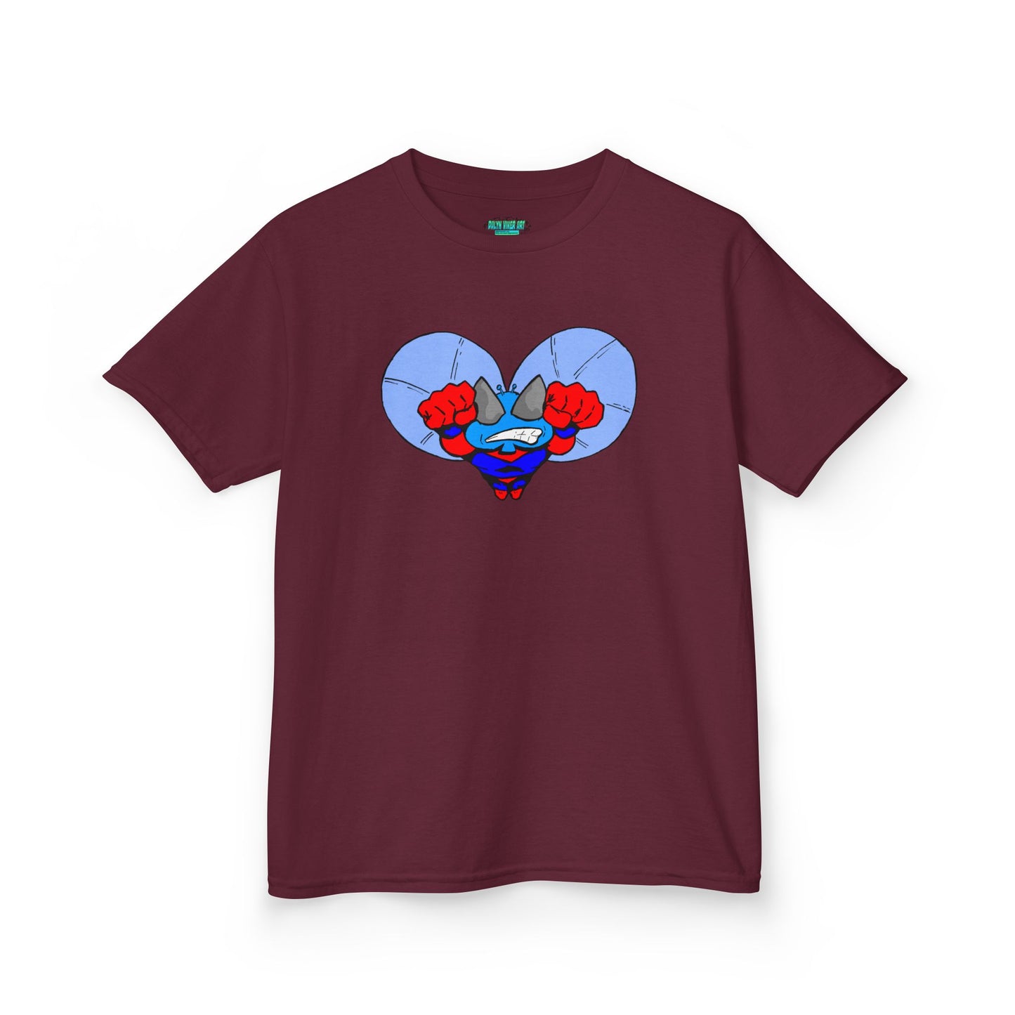 Astro-Fly Kids Superhero T‑Shirt — Cute Blue Hero Design