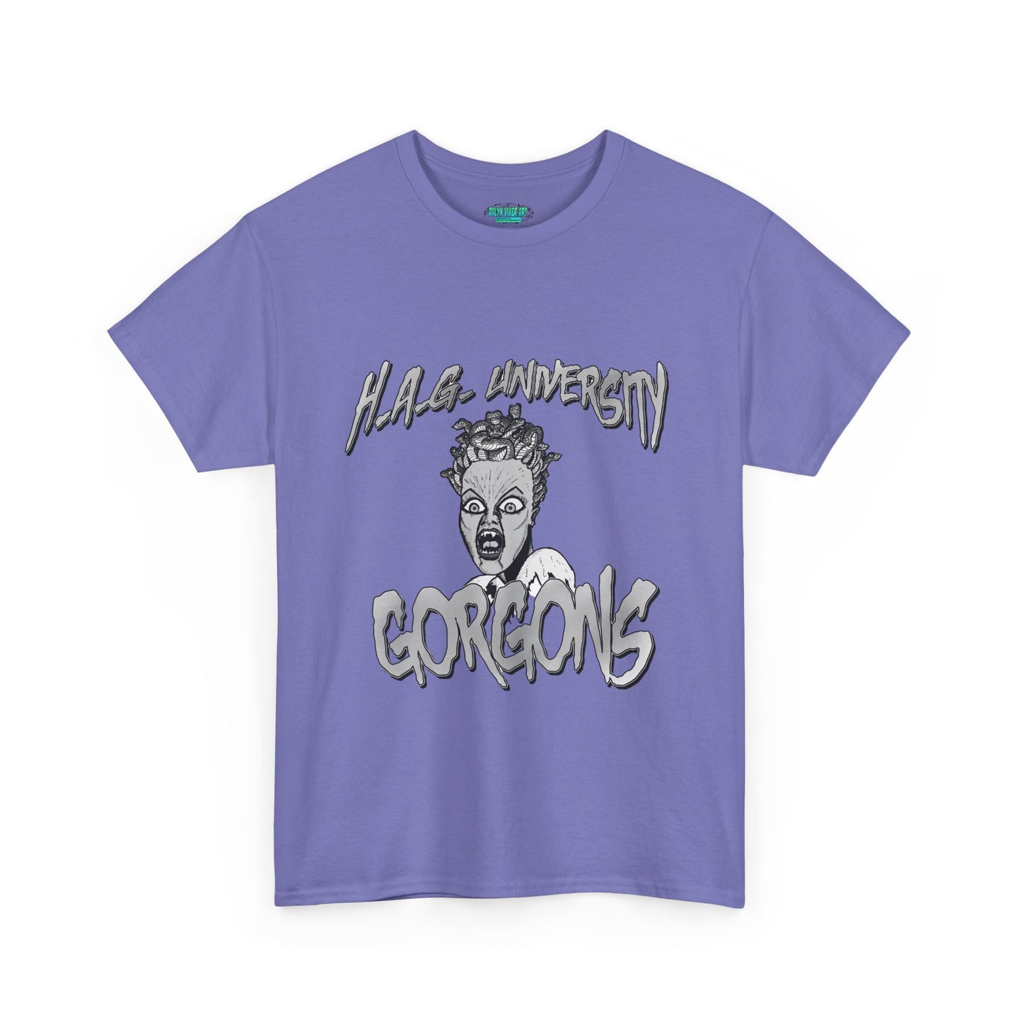 Graphic Tee with Gorgon Mascot - Greek Mythology University Unisex Shirt