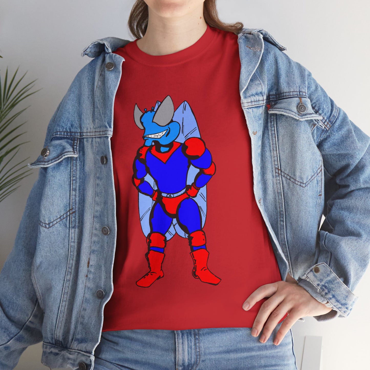 Astro-Fly Hero Graphic Tee - Blue & Red Superhero T-Shirt