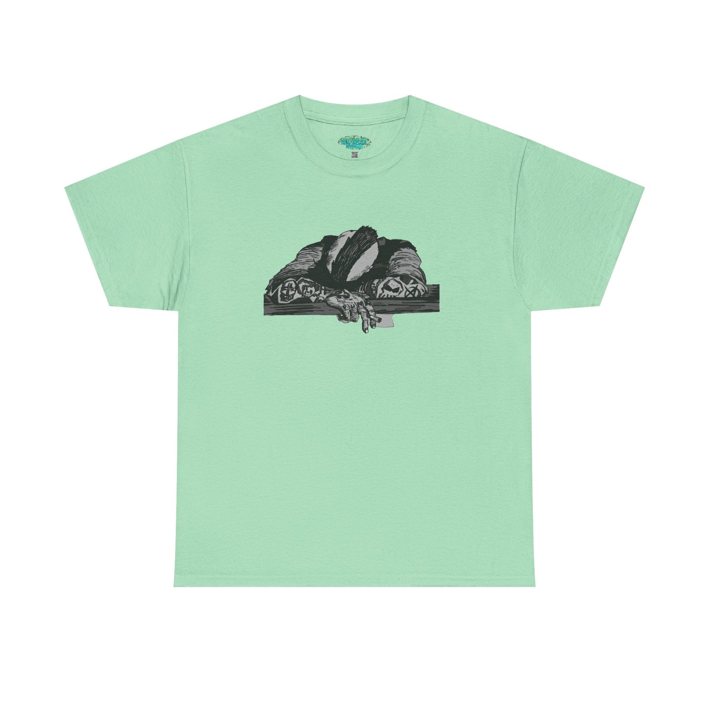 Punk and Done(grayscale) - Graphic Unisex Heavy Cotton Tee - Independent Illustration for Everyday Wear