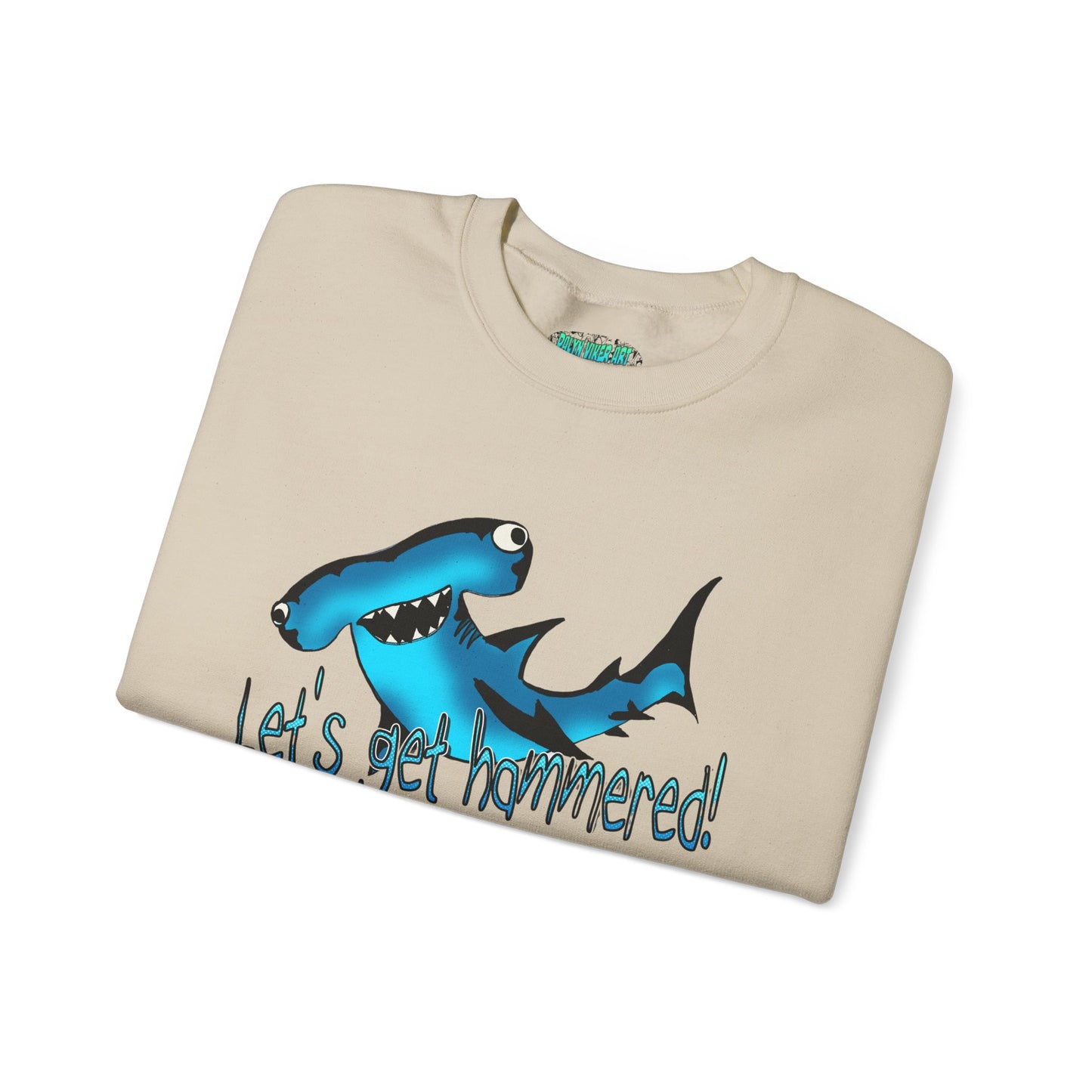 Harley Hammerhead Playful Shark Sweatshirt - 'Let's Get Hammered' Crewneck