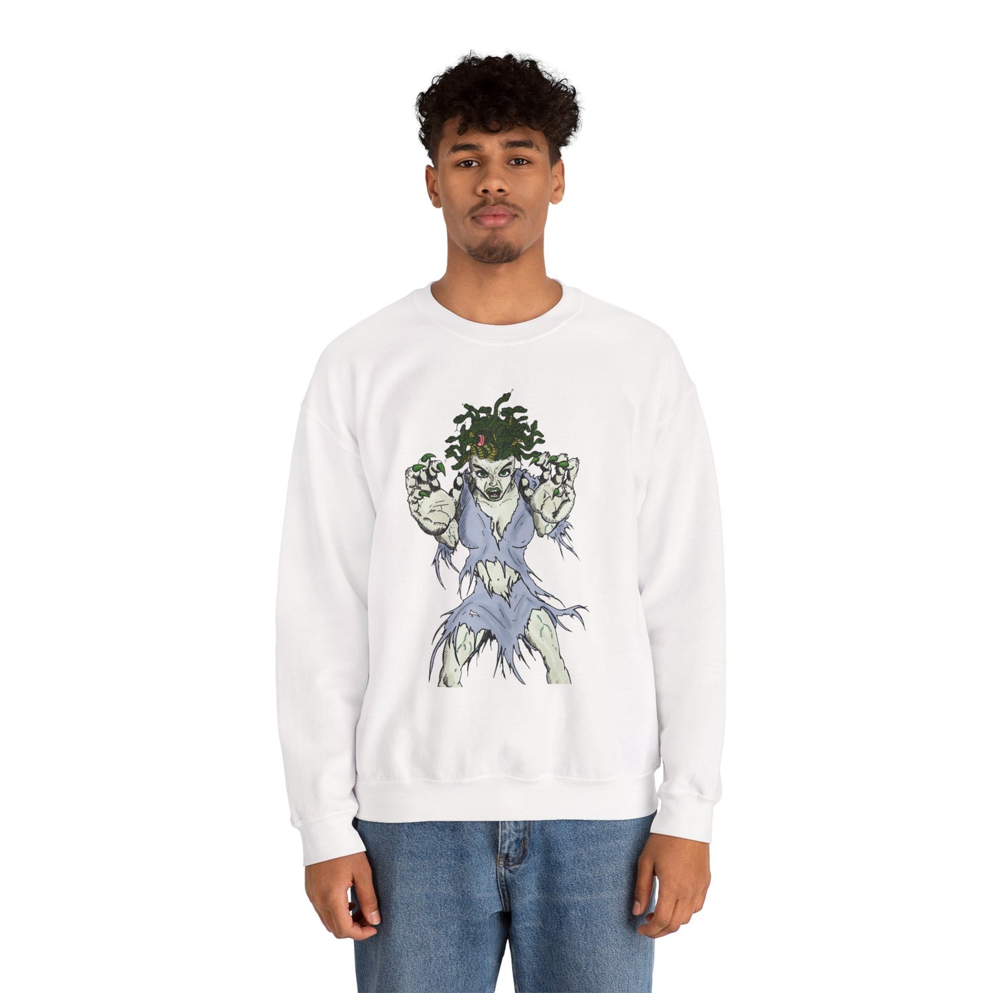 Medusa Inspired Unisex Heavy Blend Crewneck Sweatshirt
