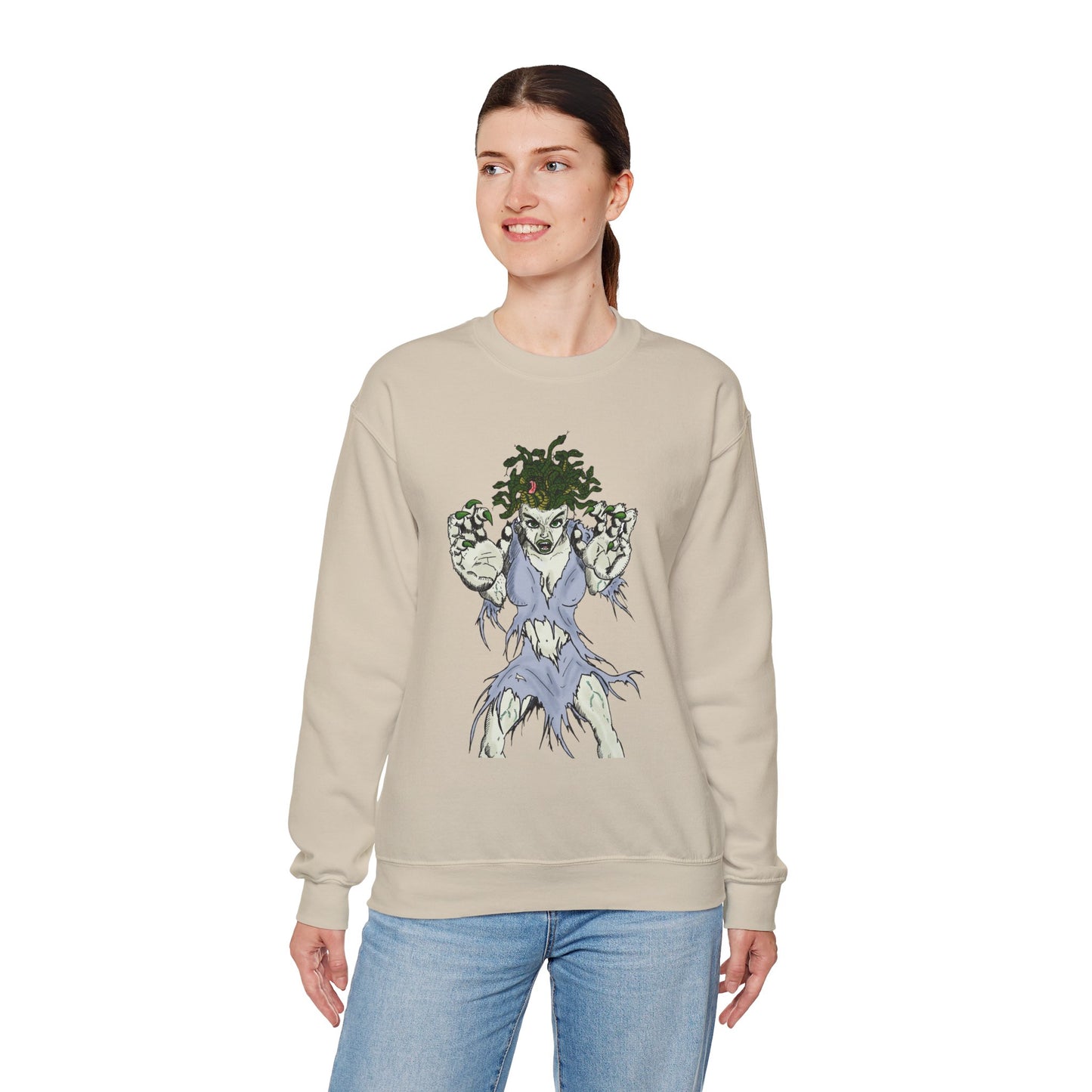 Medusa Inspired Unisex Heavy Blend Crewneck Sweatshirt