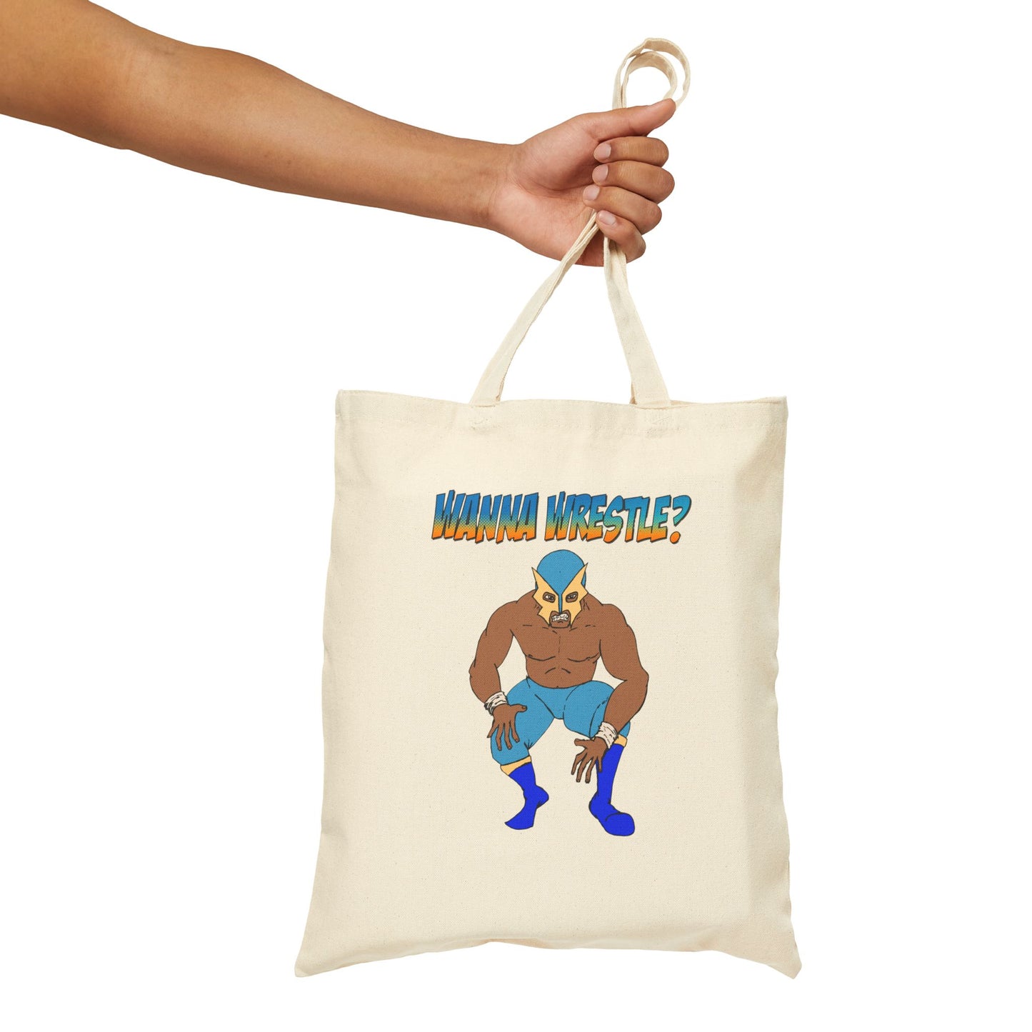 Wanna Wrestle?  Cotton Canvas Tote Bag