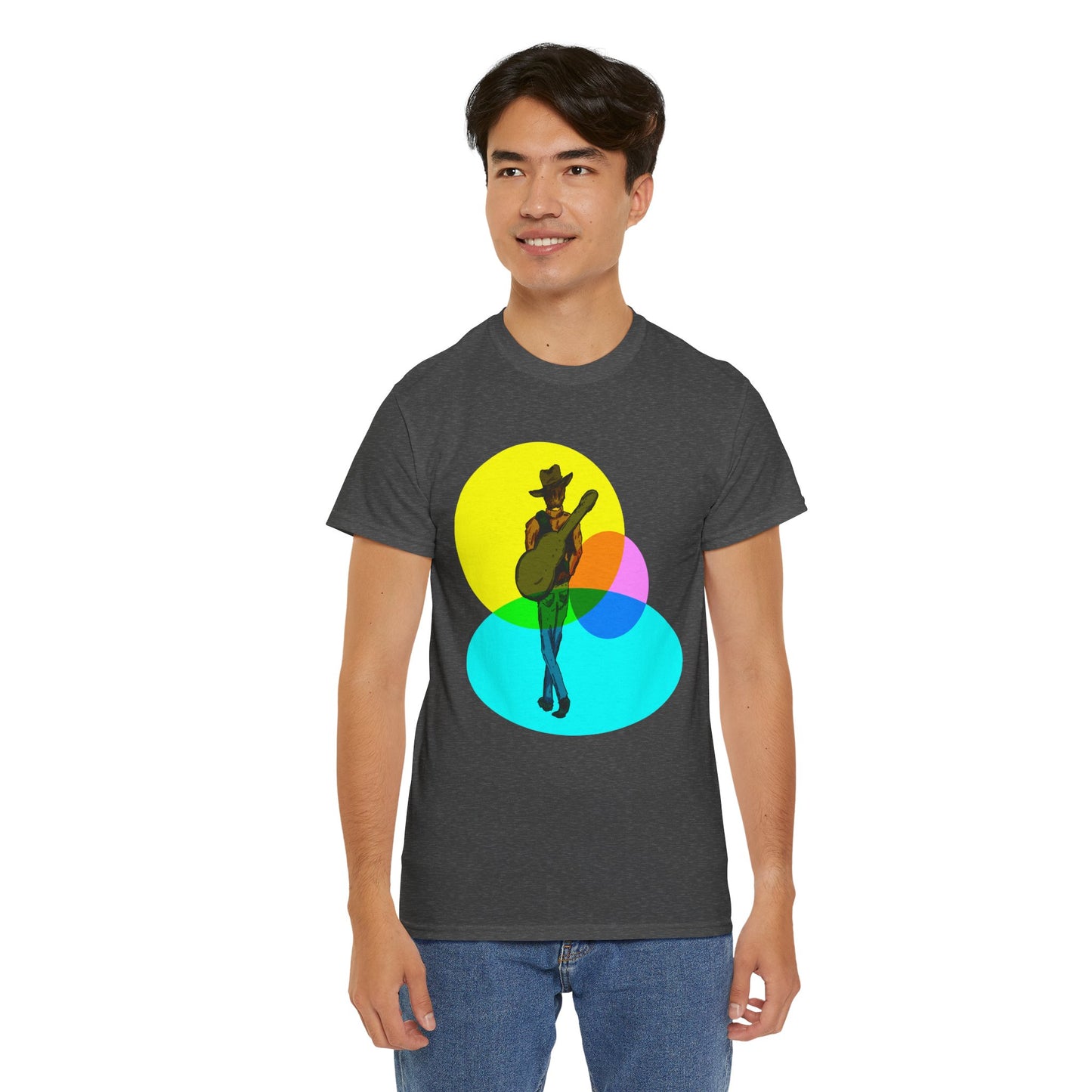 Cowboy Guitar Tee — Colorful Music T‑Shirt