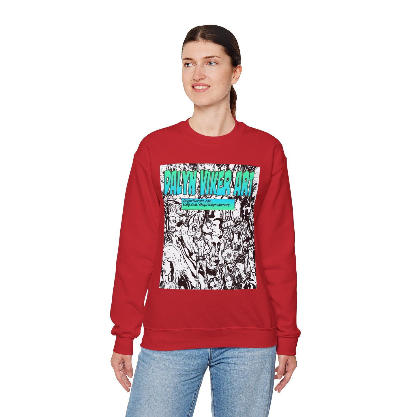 Graphic Art Crewneck Sweatshirt - Dalyan Viker Art Edition