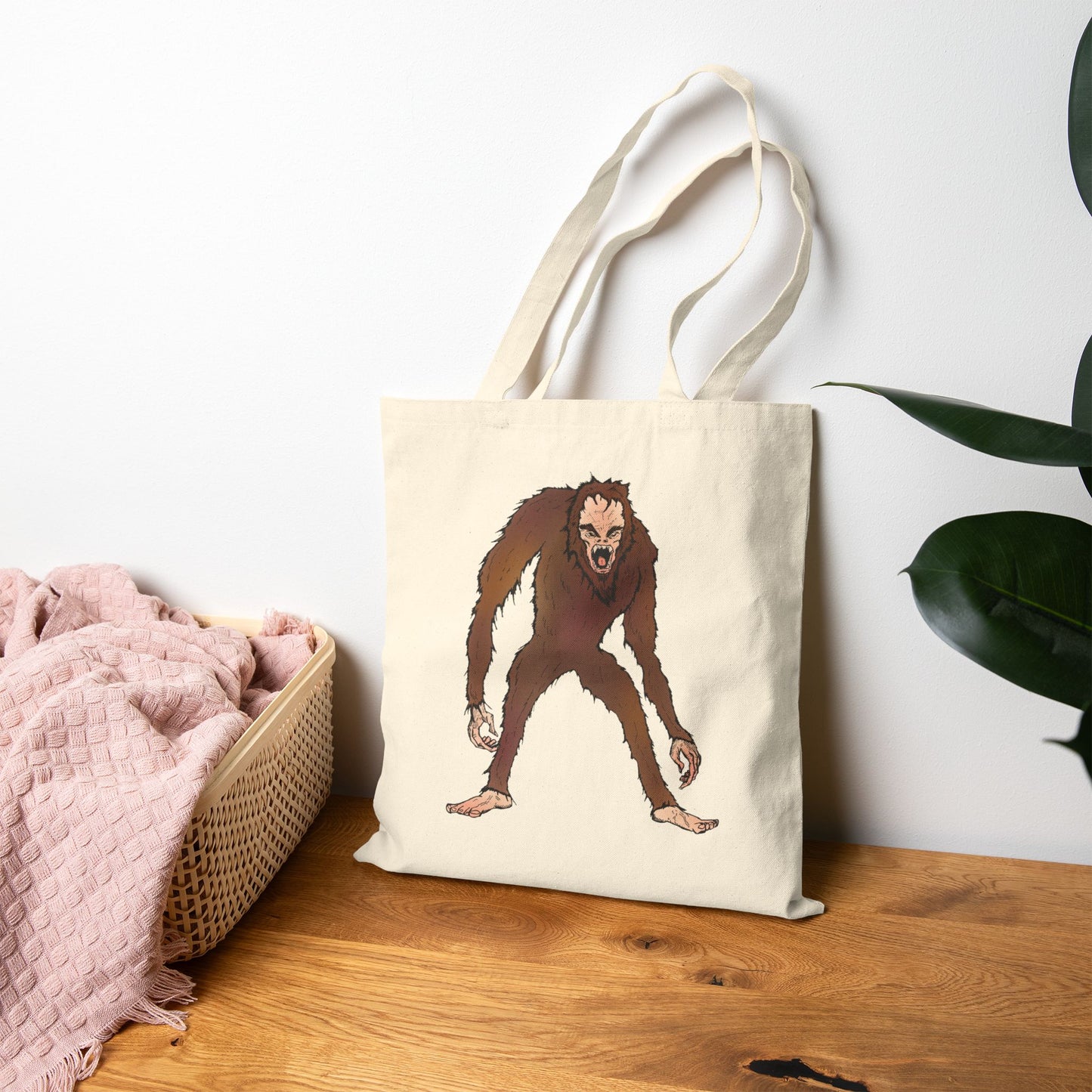 Bigfoot Encounter - Creature Illustration Cotton Tote Bag