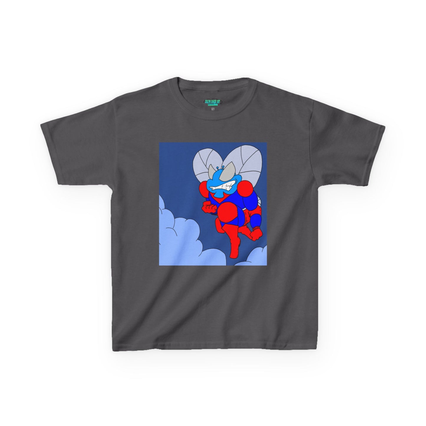 The Astounding Astro-Fly - Up in the Clouds - Kids Superhero Graphic Tee - Fun Cartoon Design for Playful Days