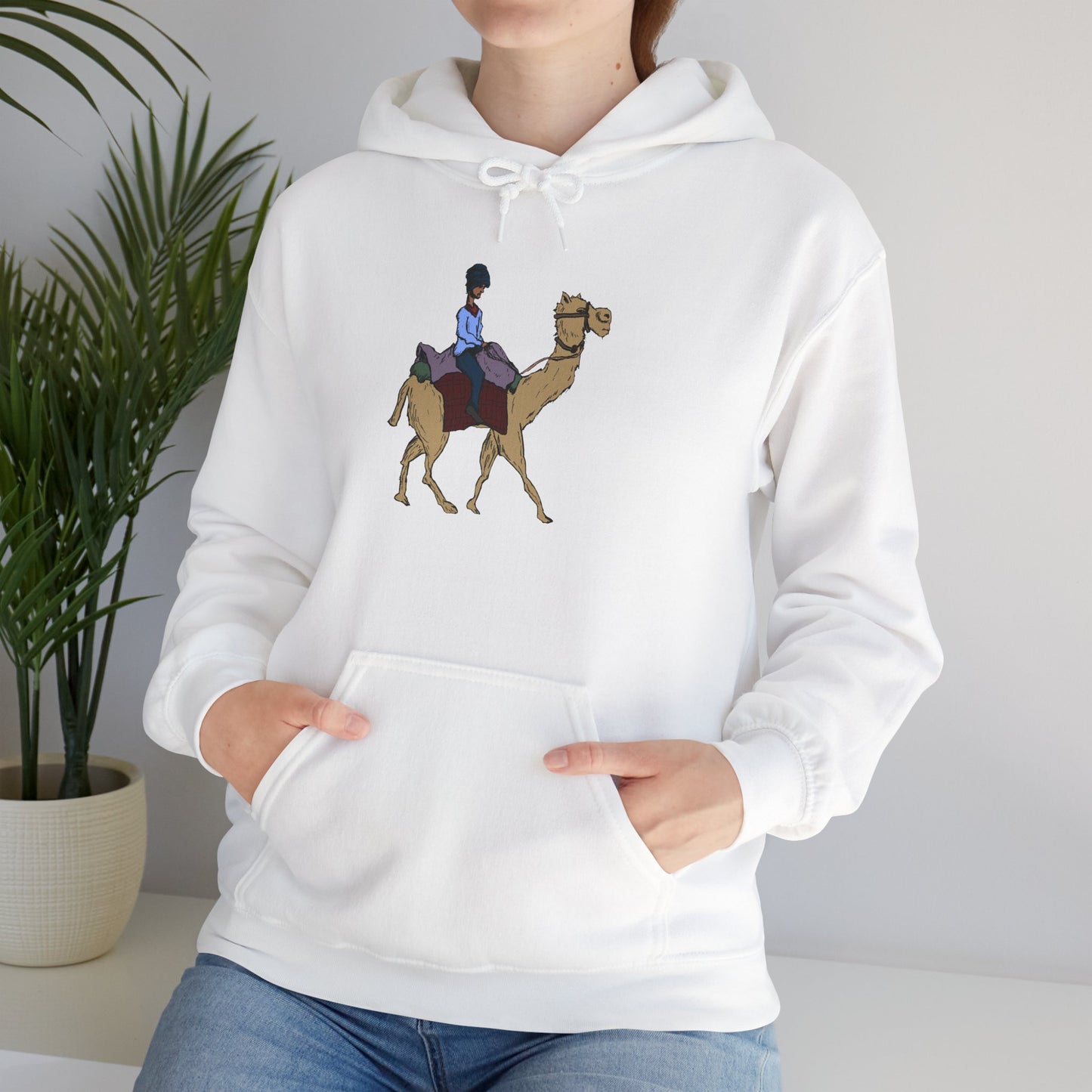 Camel Ride Hoodie, Cozy Unisex Pullover Sweatshirt, Fun Animal Lover Gift, Perfect for Travel & Adventure Enthusiasts